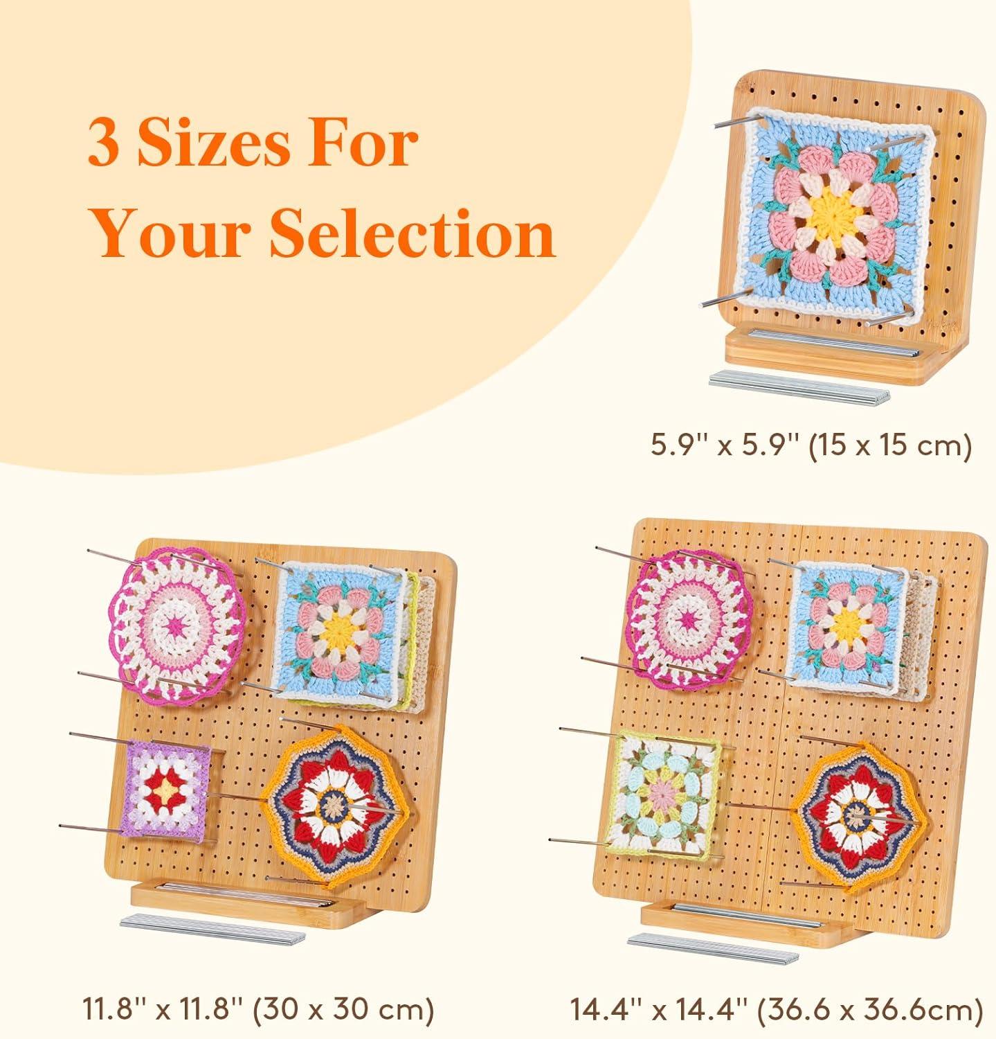 imageLifewit 118quot Crochet Blocking Board with 20 Pegs Bamboo Granny Square Blocking Board for Knitting and Crochet Projects Blocking Mats for Crocheting Crocheting Accessories Gifts for Crocheters118