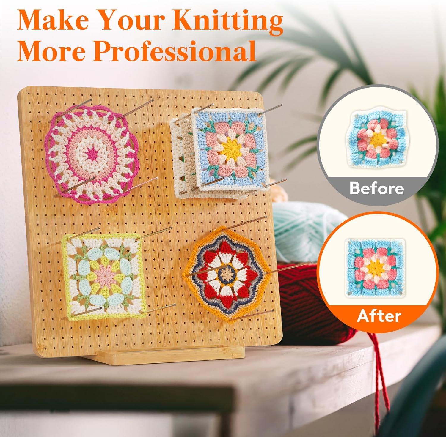 imageLifewit 118quot Crochet Blocking Board with 20 Pegs Bamboo Granny Square Blocking Board for Knitting and Crochet Projects Blocking Mats for Crocheting Crocheting Accessories Gifts for Crocheters144