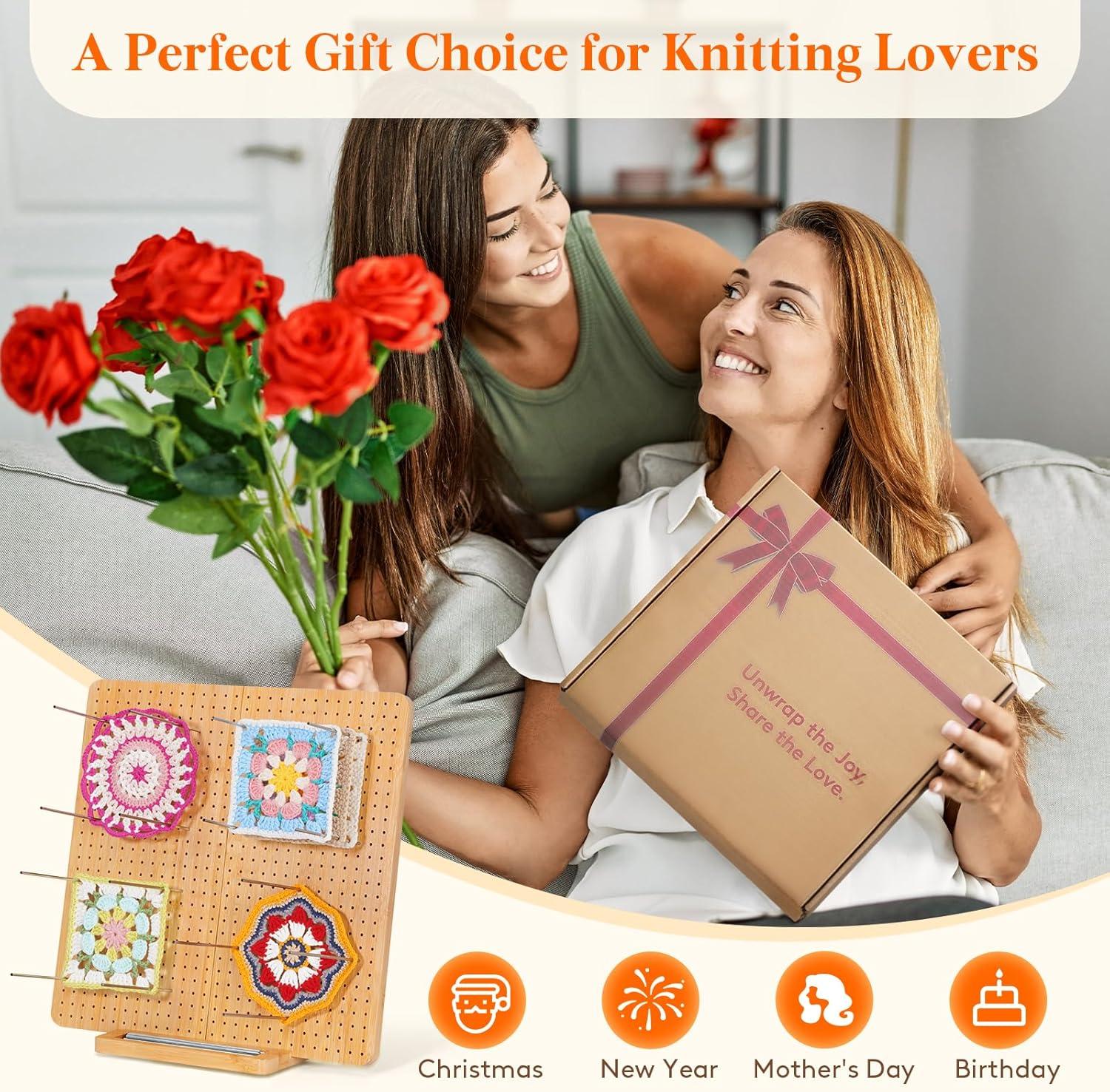 imageLifewit 118quot Crochet Blocking Board with 20 Pegs Bamboo Granny Square Blocking Board for Knitting and Crochet Projects Blocking Mats for Crocheting Crocheting Accessories Gifts for Crocheters144