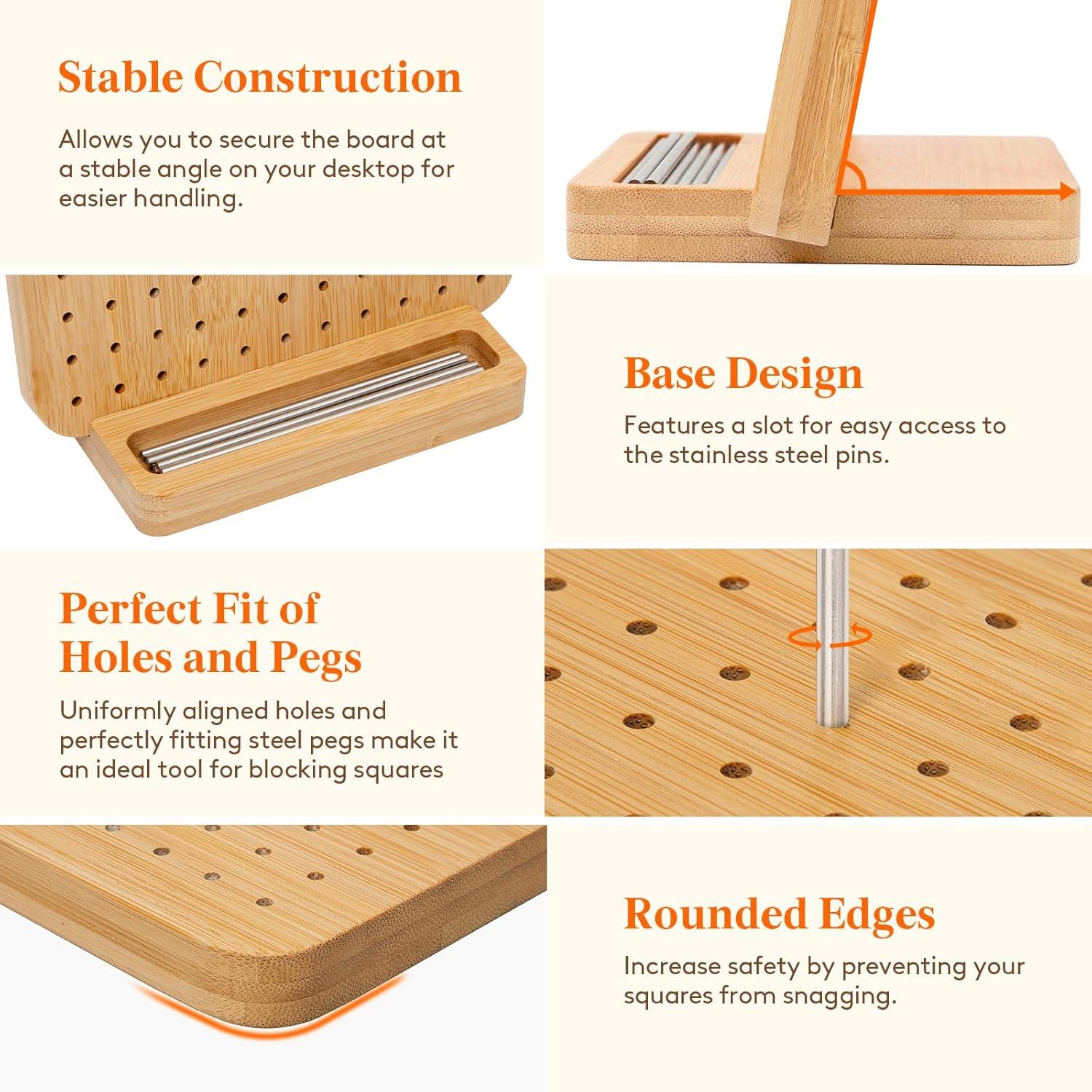 imageLifewit 118quot Crochet Blocking Board with 20 Pegs Bamboo Granny Square Blocking Board for Knitting and Crochet Projects Blocking Mats for Crocheting Crocheting Accessories Gifts for Crocheters59