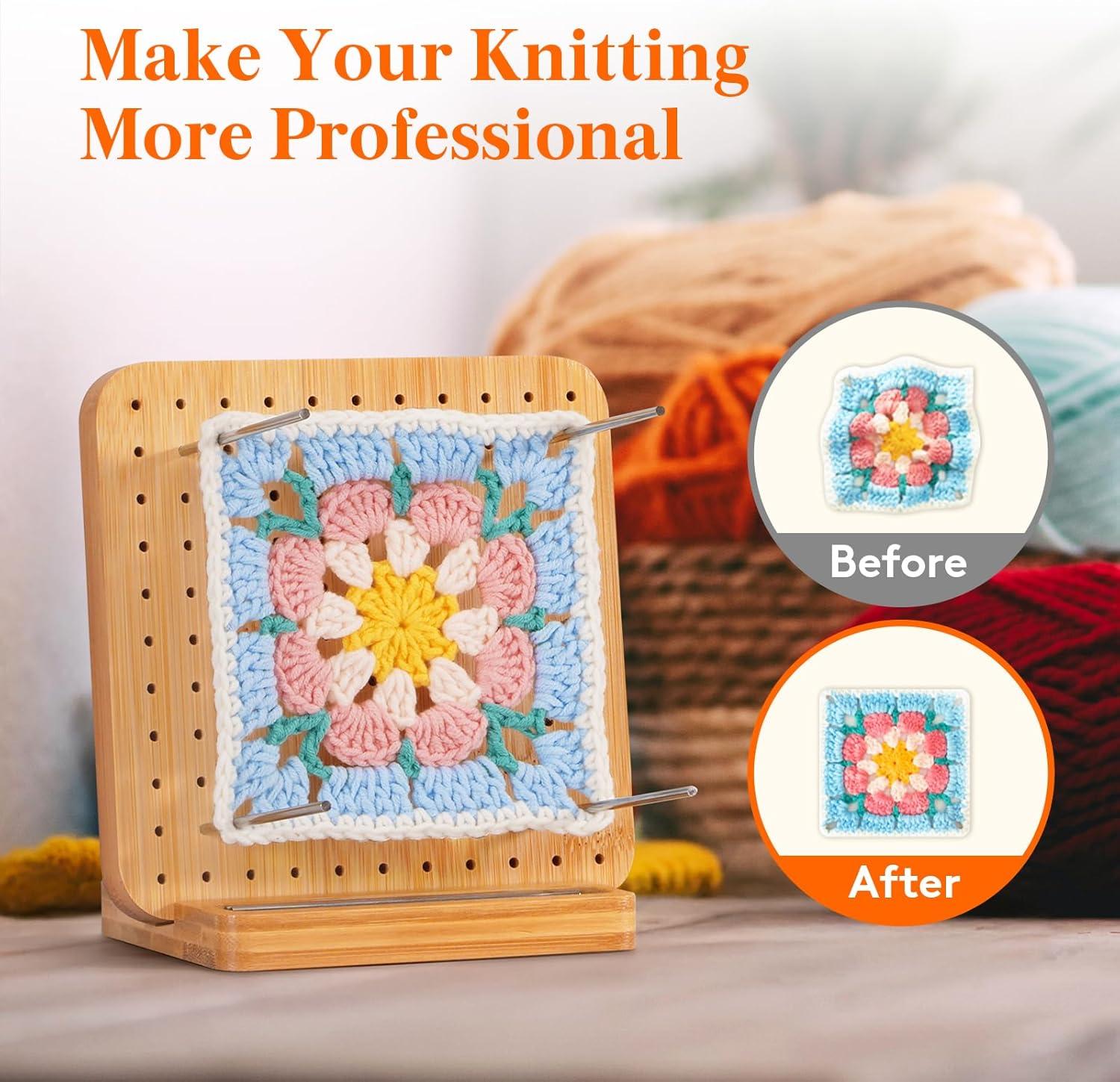 imageLifewit 118quot Crochet Blocking Board with 20 Pegs Bamboo Granny Square Blocking Board for Knitting and Crochet Projects Blocking Mats for Crocheting Crocheting Accessories Gifts for Crocheters59