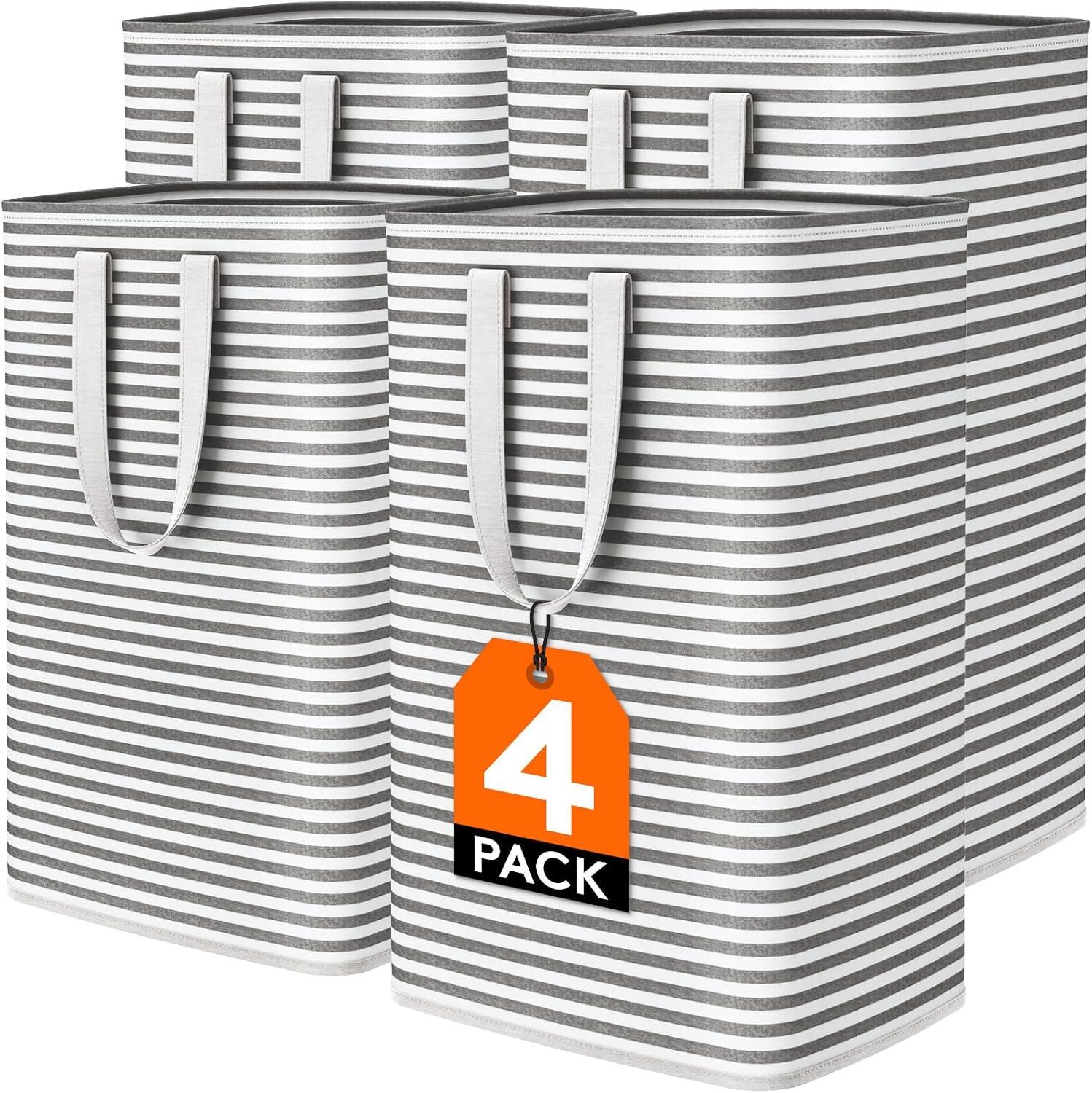 imageLifewit 2 Pack Laundry Hamper Large Collapsible Laundry Baskets Freestanding Waterproof Clothes Hamper with Easy Carry Handles in Laundry Room Bedroom Bathroom College Dorm for Adults Grey 2 x 80LBlack