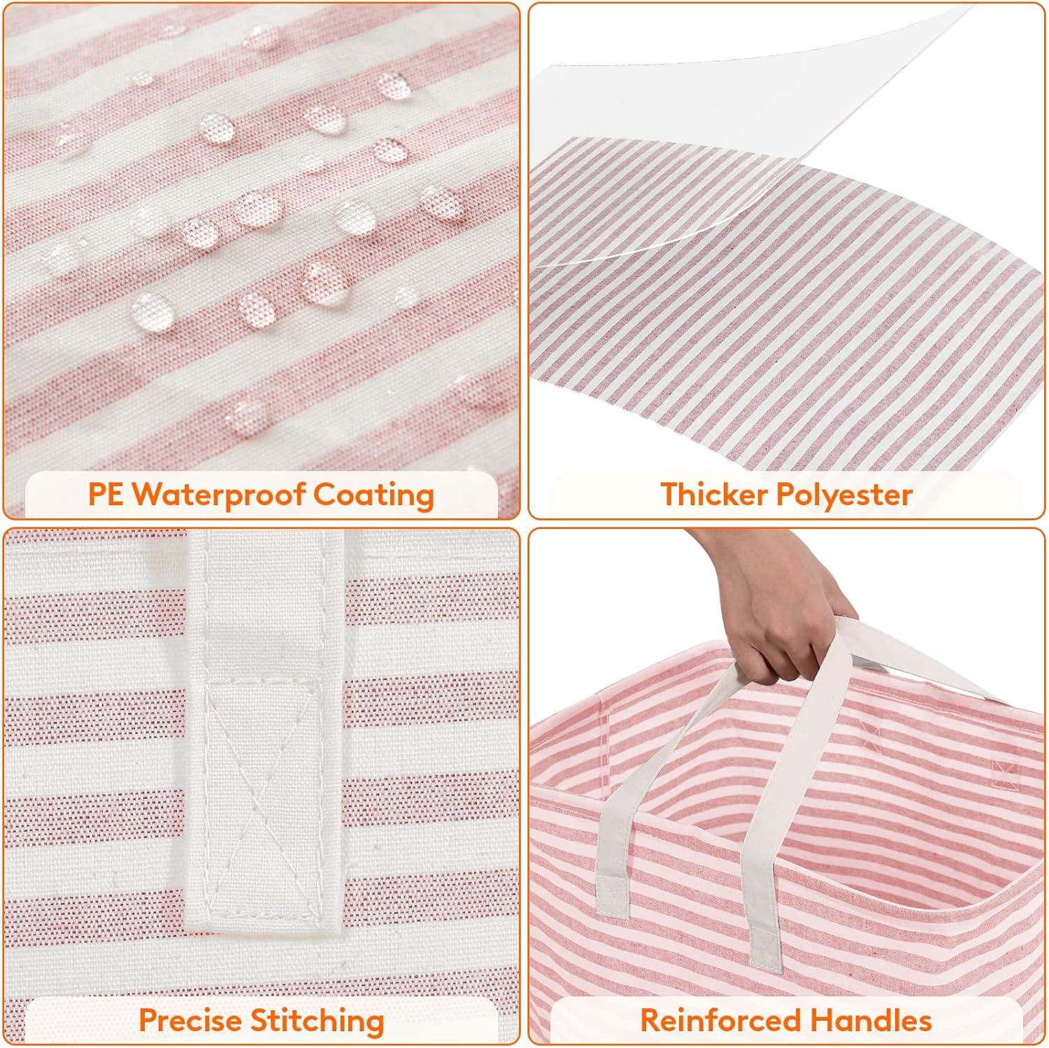 imageLifewit 2 Pack Laundry Hamper Large Collapsible Laundry Baskets Freestanding Waterproof Clothes Hamper with Easy Carry Handles in Laundry Room Bedroom Bathroom College Dorm for Adults Grey 2 x 80LPink