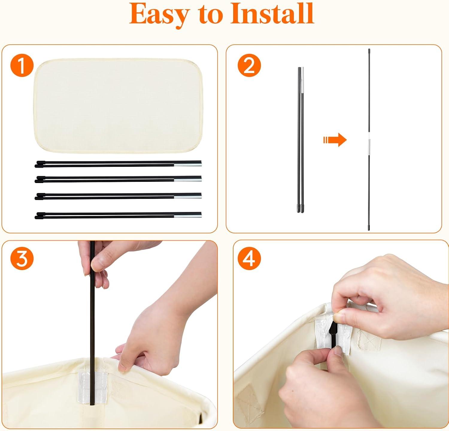 imageLifewit 2 Pack Slim Laundry Hamper Collapsible Narrow Laundry Basket Small Tall Dirty Clothes Hampers with Handles for Bathroom Bedroom College Dorm Black 50LWhite