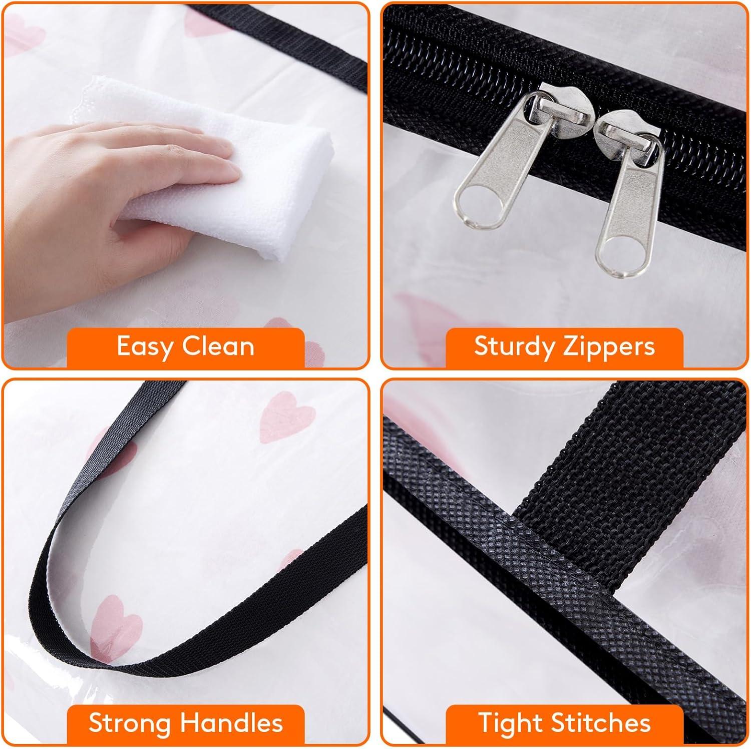 imageLifewit 4 Pack Clear Clothes Storage Bags 40L Plastic Blanket Storage Bag Vinyl Foldable Moving Bags with Zipper Closet Organizers and Storage Containers for Bedding Duvet Comforter12