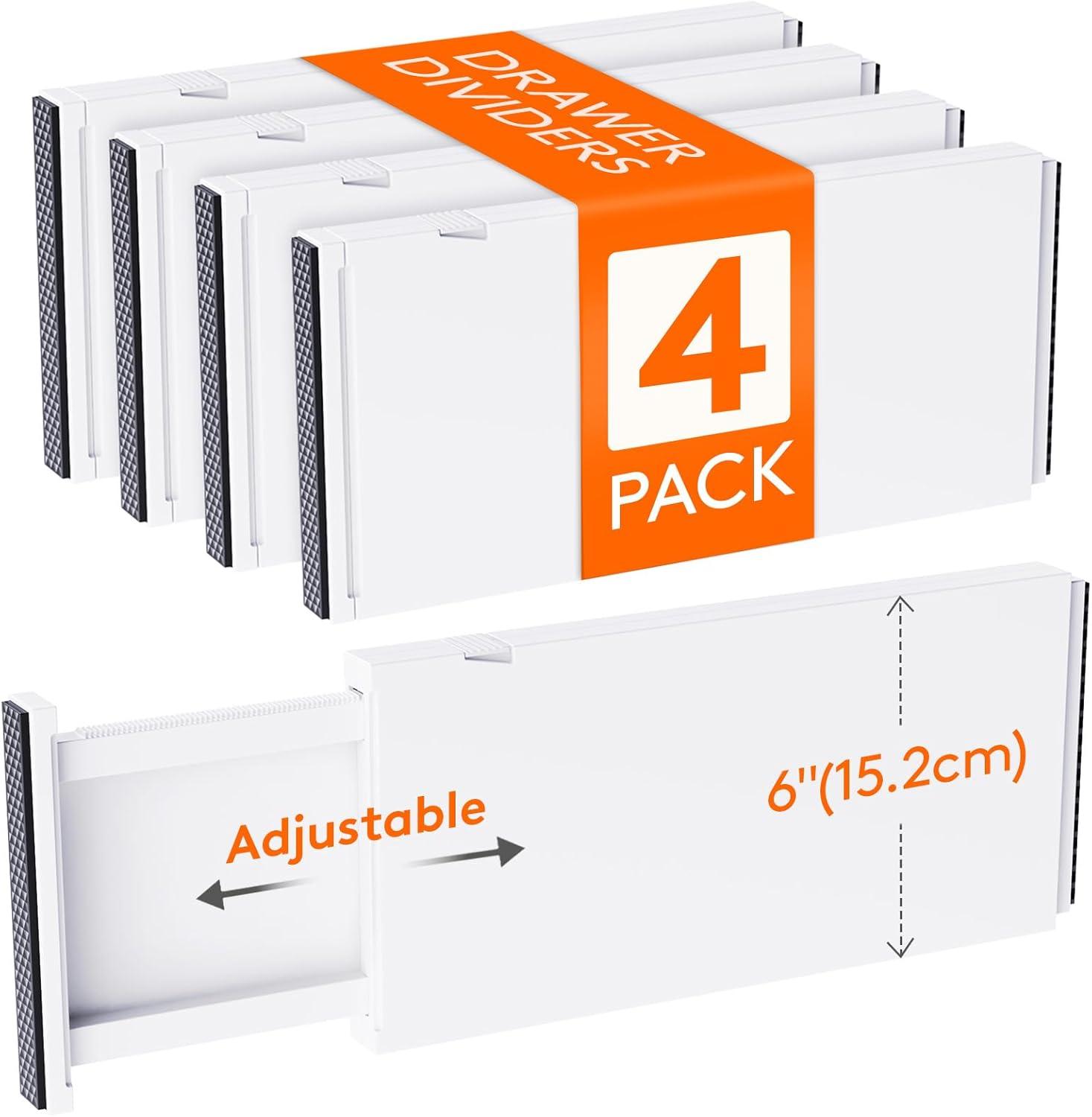 imageLifewit 5 Pack Drawer Dividers Plastic 6quot High 13522quot Adjustable Drawer Organizers for Clothes Expandable Dresser Separators in BedroomBathroomKitchenFridgeOffice Organization and Storage4