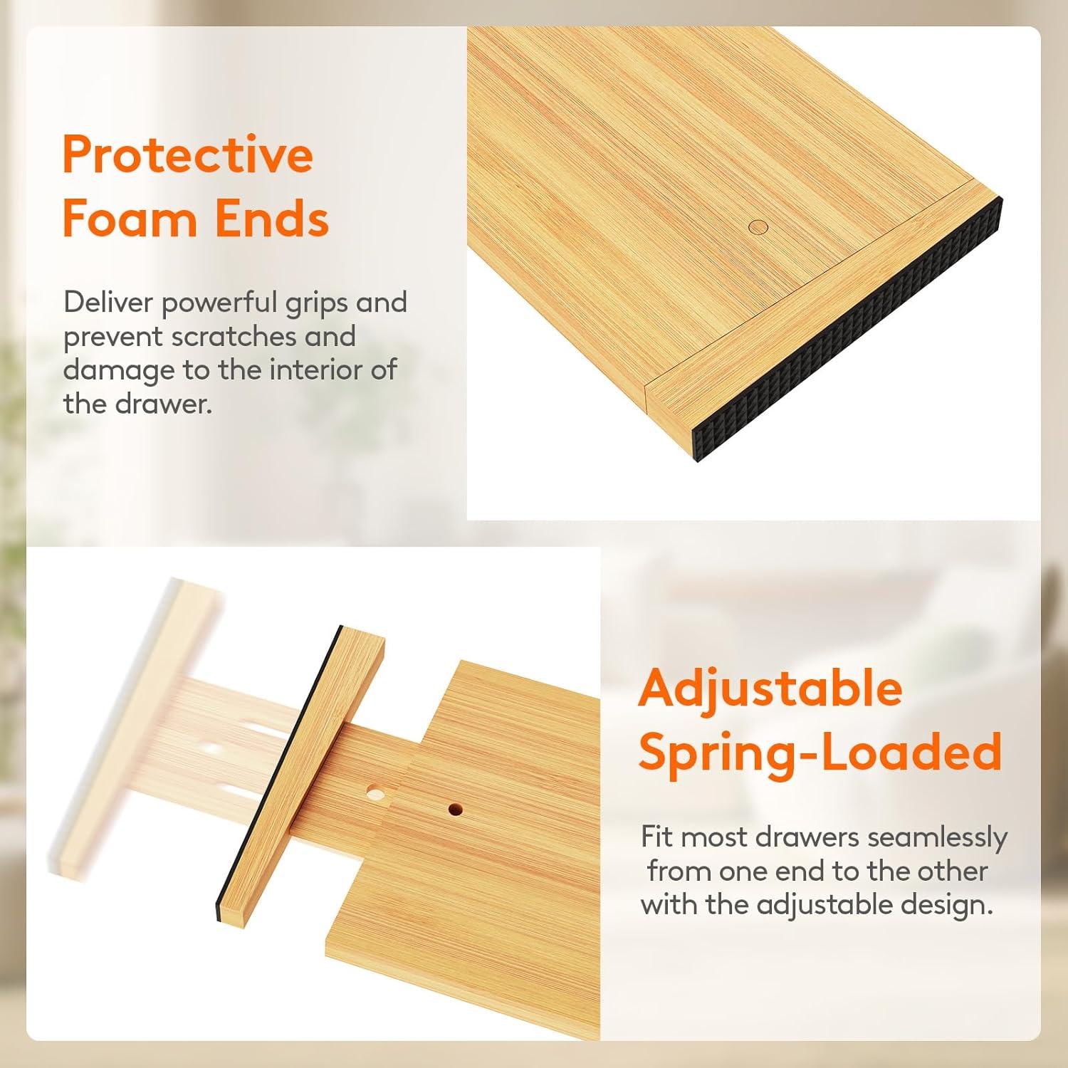 imageLifewit 6 Pack 6quot Deep Bamboo Drawer Dividers 17522quot Expandable Drawer Organisers for Clothes Adjustable Dresser Drawer Divider Clothing Drawers Separators for Dresser Bedroom Bathroom Office4