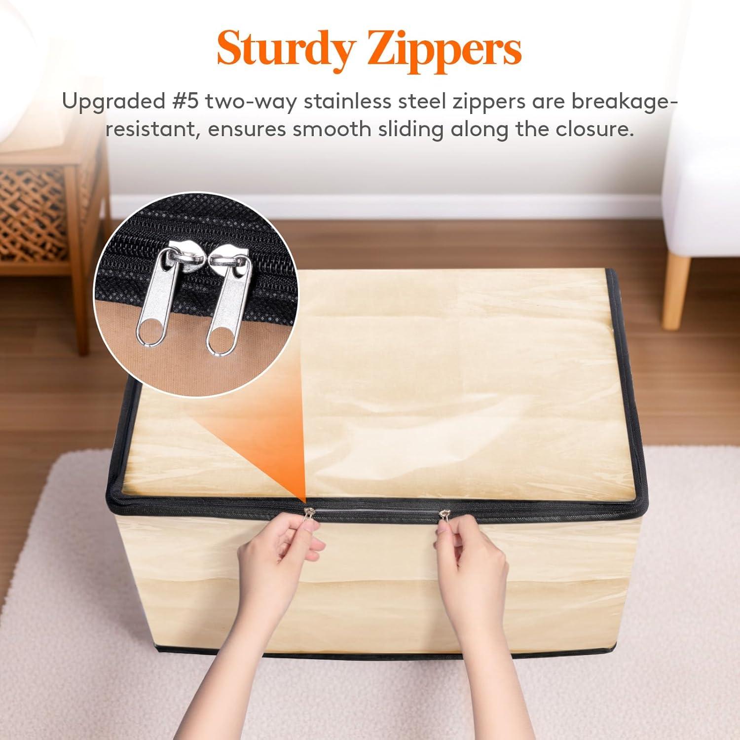 imageLifewit 6 Pack Clear Clothes Storage Bags 60L Plastic Blanket Vinyl Foldable Moving Bags with Zipper Closet Organizers and Storage Containers for Bedding Duvet Pillow8