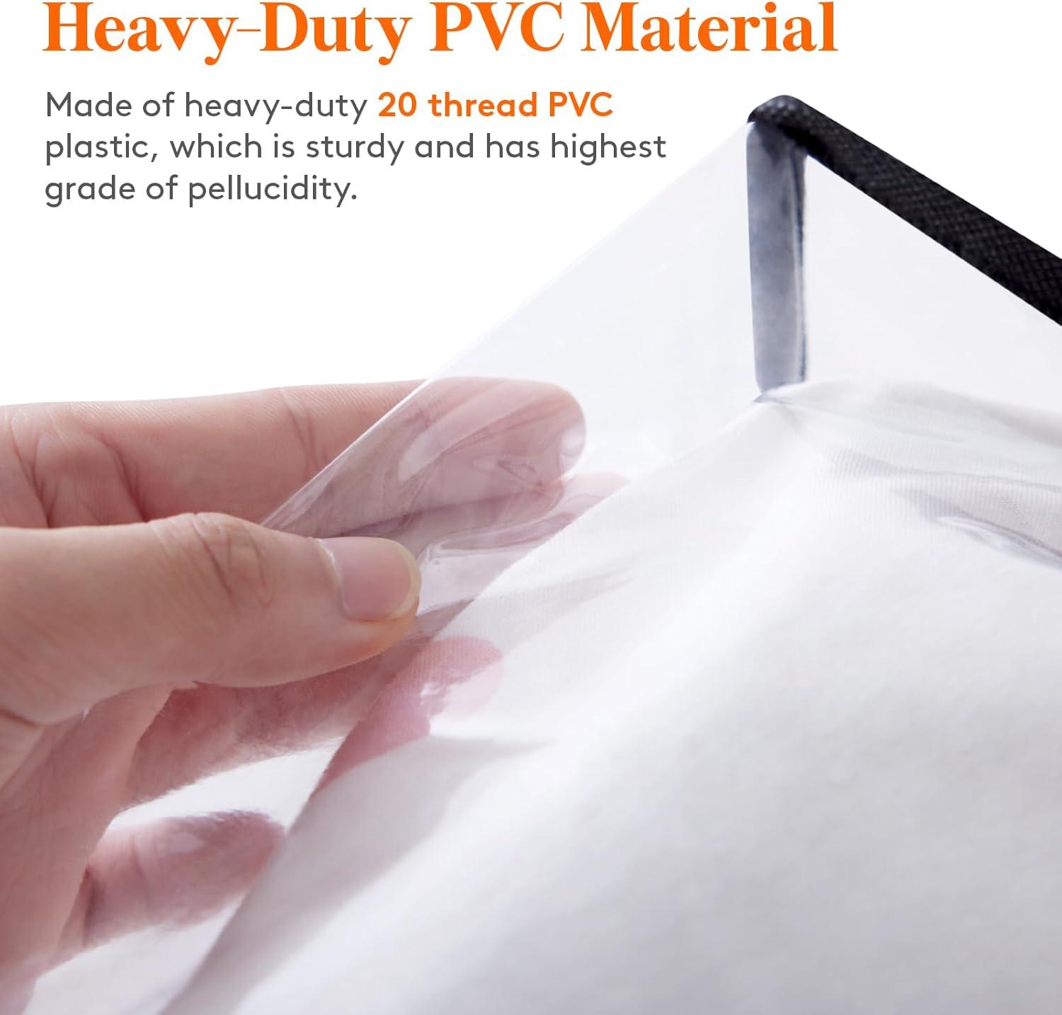 imageLifewit 6 Pack Clear Clothes Storage Bags 60L Plastic Blanket Vinyl Foldable Moving Bags with Zipper Closet Organizers and Storage Containers for Bedding Duvet Pillow6