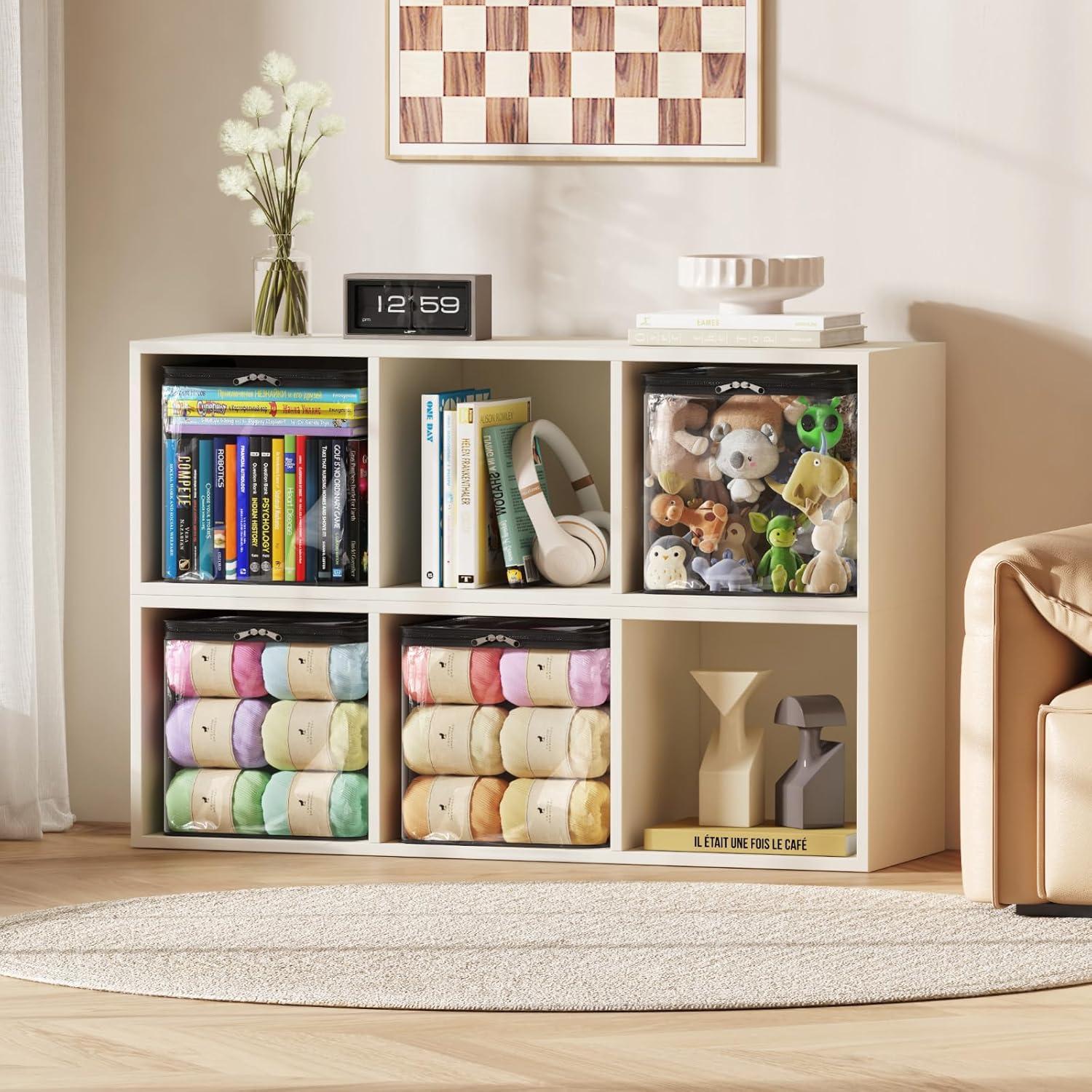 imageLifewit 6 Pack Clear Clothes Storage Bags 60L Plastic Blanket Vinyl Foldable Moving Bags with Zipper Closet Organizers and Storage Containers for Bedding Duvet Pillow4