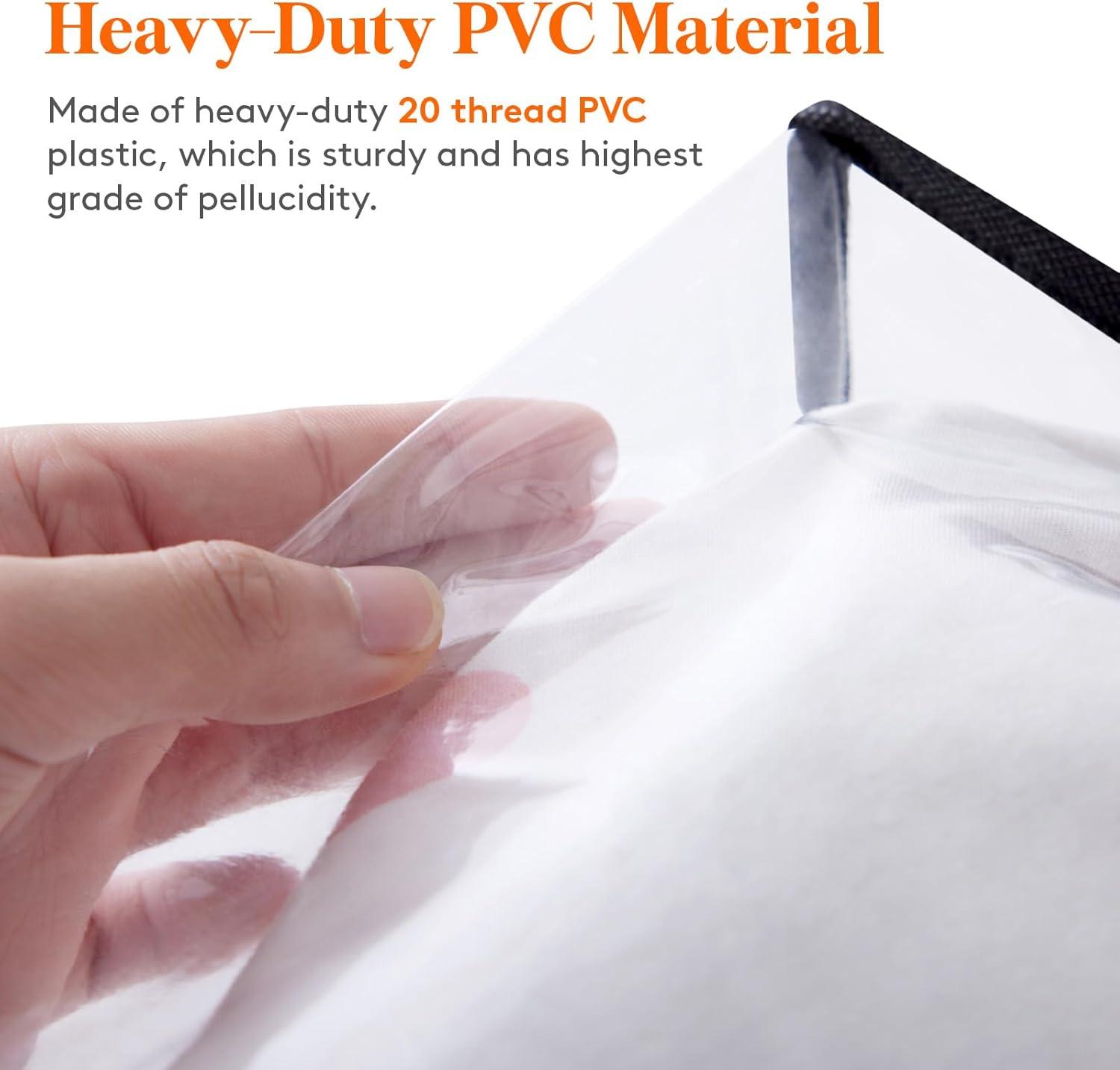 imageLifewit 6 Pack Clear Clothes Storage Bags 60L Plastic Blanket Vinyl Foldable Moving Bags with Zipper Closet Organizers and Storage Containers for Bedding Duvet Pillow4