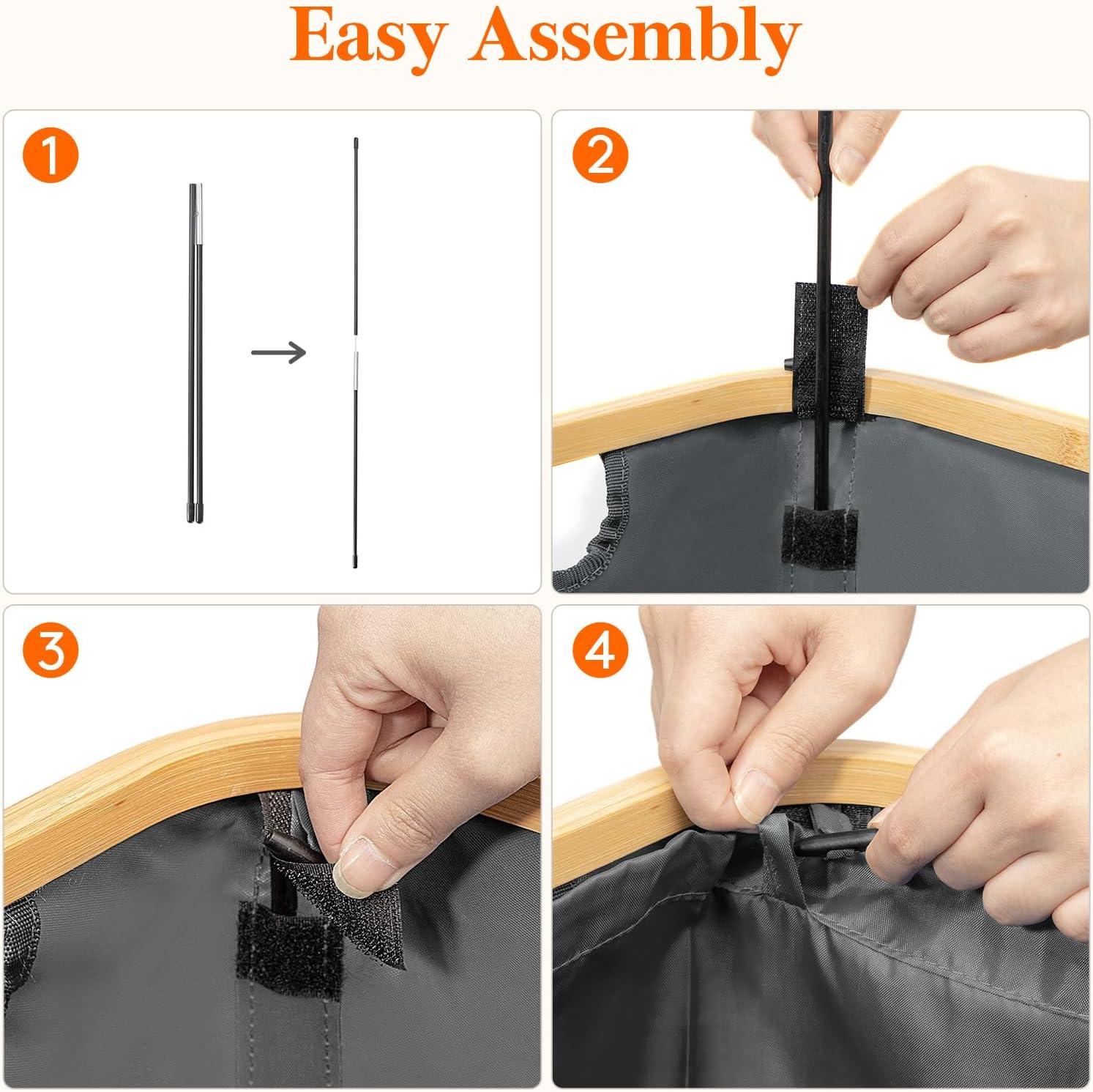 imageLifewit 65L Slim Laundry Hamper with Lid Narrow Laundry Basket with Removable Bag ampamp Bamboo Handles Fodable Thin Dirty Clothes Hamper for Laundry Collapsible Bin for Bathroom Bedroom Dorm Dark GrayDark Gray