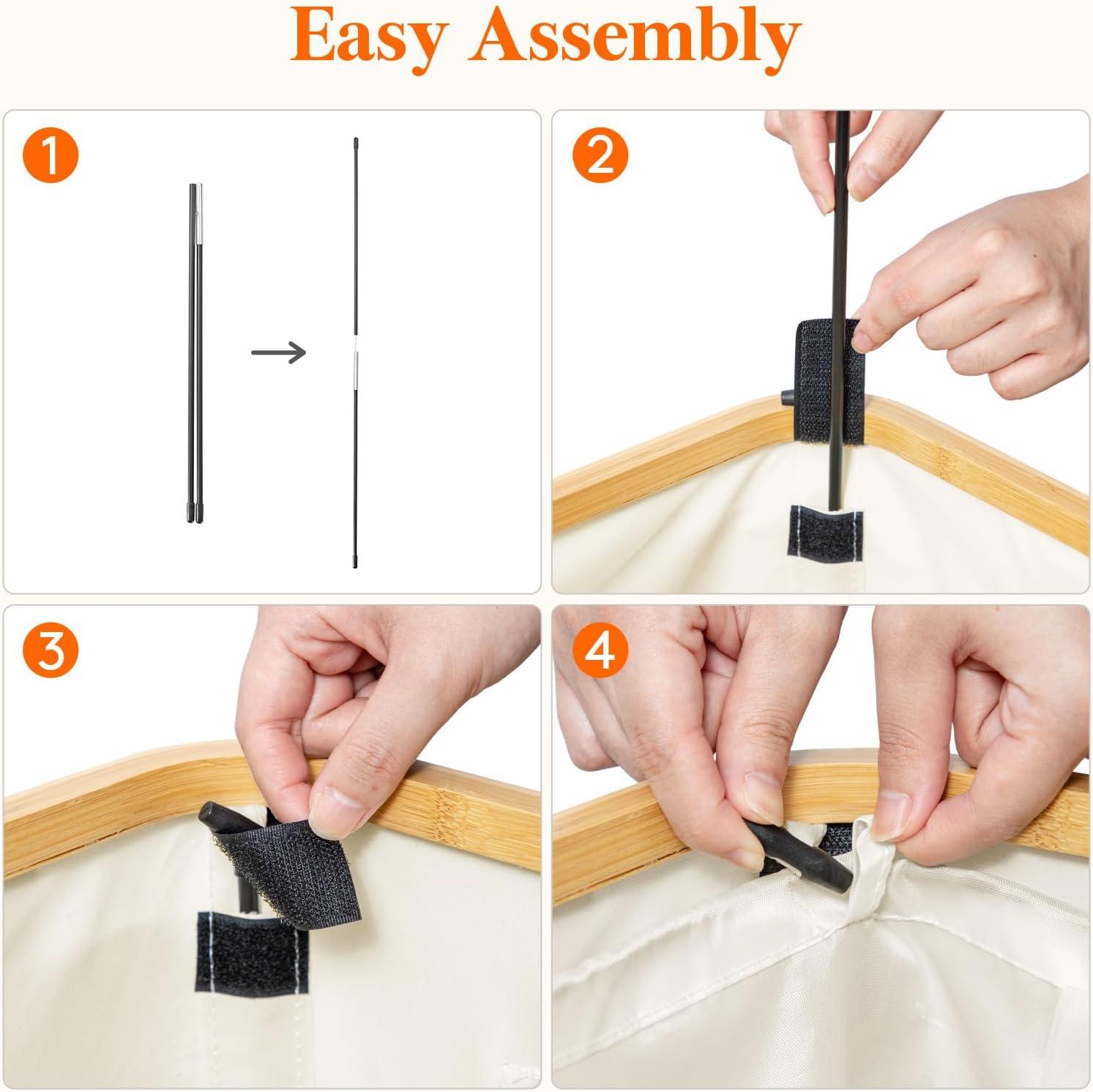 imageLifewit 65L Slim Laundry Hamper with Lid Narrow Laundry Basket with Removable Bag ampamp Bamboo Handles Fodable Thin Dirty Clothes Hamper for Laundry Collapsible Bin for Bathroom Bedroom Dorm Dark GrayWhite