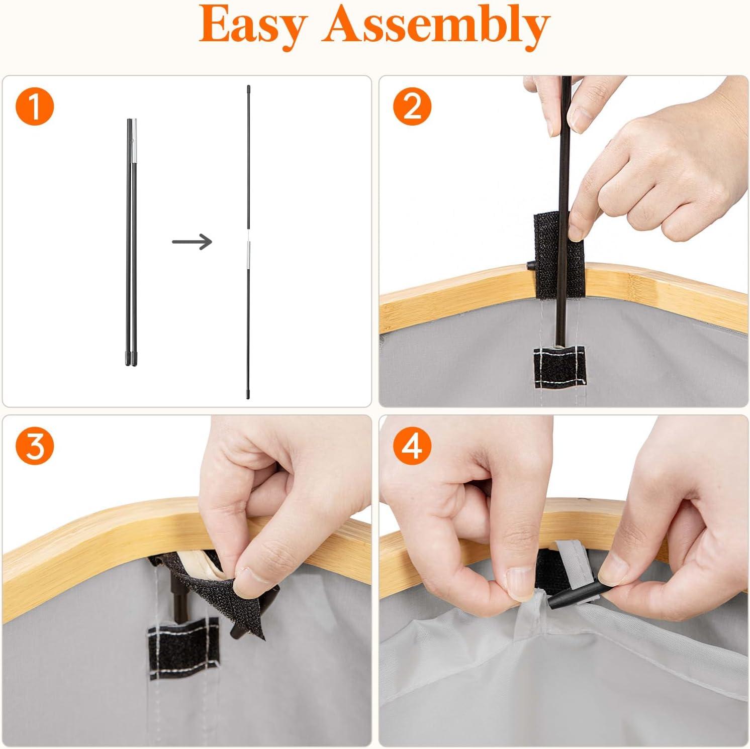 imageLifewit 65L Slim Laundry Hamper with Lid Narrow Laundry Basket with Removable Bag ampamp Bamboo Handles Fodable Thin Dirty Clothes Hamper for Laundry Collapsible Bin for Bathroom Bedroom Dorm Dark GrayGray