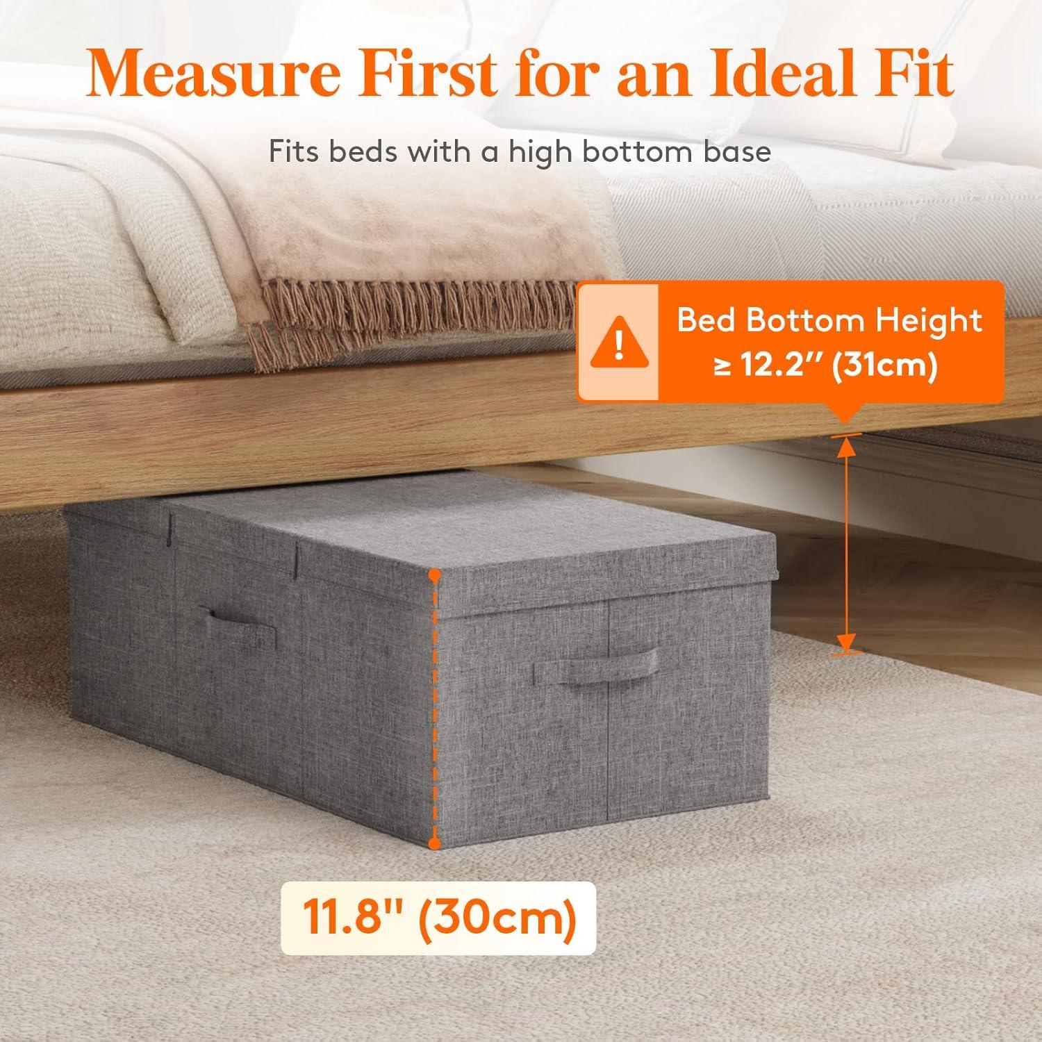 imageLifewit 80L Under Bed Storage Containers 98 Inch Tall Underbed Clothes Storage Organizer Bin with Sturdy Sidewalls Bottom 3 Lids Deep Storage Drawer for Clothes Shoes Blankets Pillows 2 Pack2