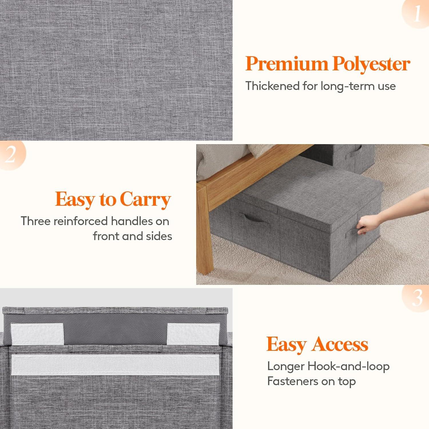 imageLifewit 80L Under Bed Storage Containers 98 Inch Tall Underbed Clothes Storage Organizer Bin with Sturdy Sidewalls Bottom 3 Lids Deep Storage Drawer for Clothes Shoes Blankets Pillows 2 Pack2