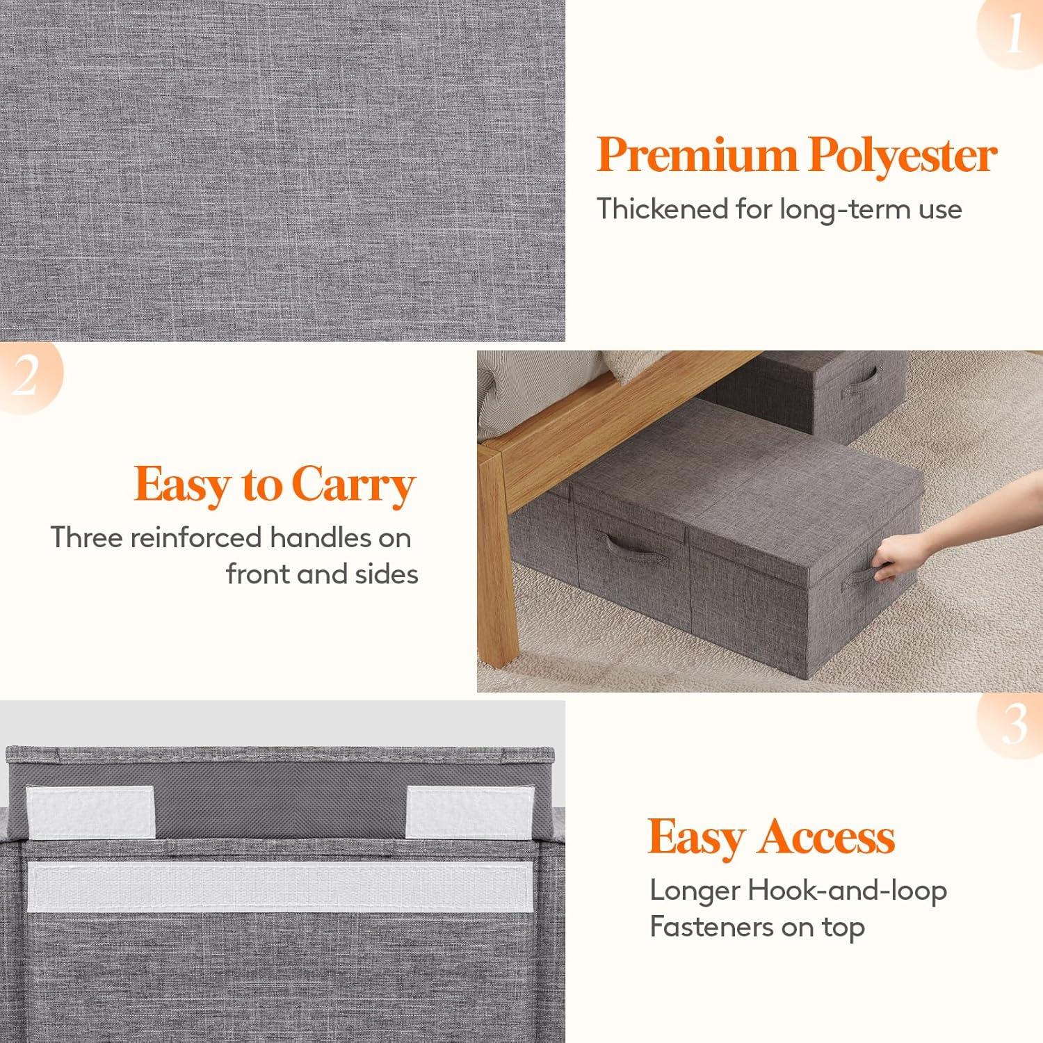 imageLifewit 80L Under Bed Storage Containers 98 Inch Tall Underbed Clothes Storage Organizer Bin with Sturdy Sidewalls Bottom 3 Lids Deep Storage Drawer for Clothes Shoes Blankets Pillows 2 Pack3