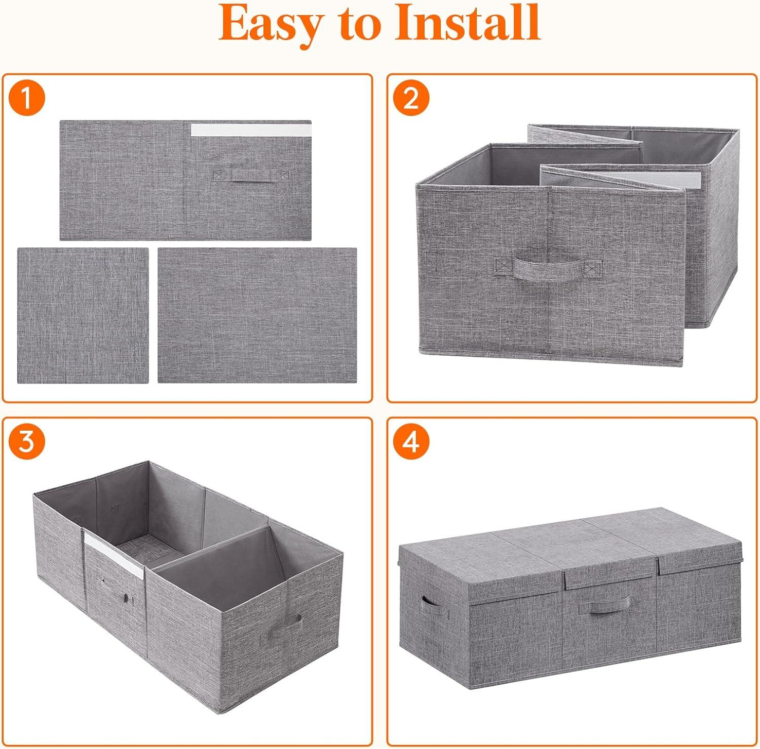 imageLifewit 80L Under Bed Storage Containers 98 Inch Tall Underbed Clothes Storage Organizer Bin with Sturdy Sidewalls Bottom 3 Lids Deep Storage Drawer for Clothes Shoes Blankets Pillows 2 Pack2