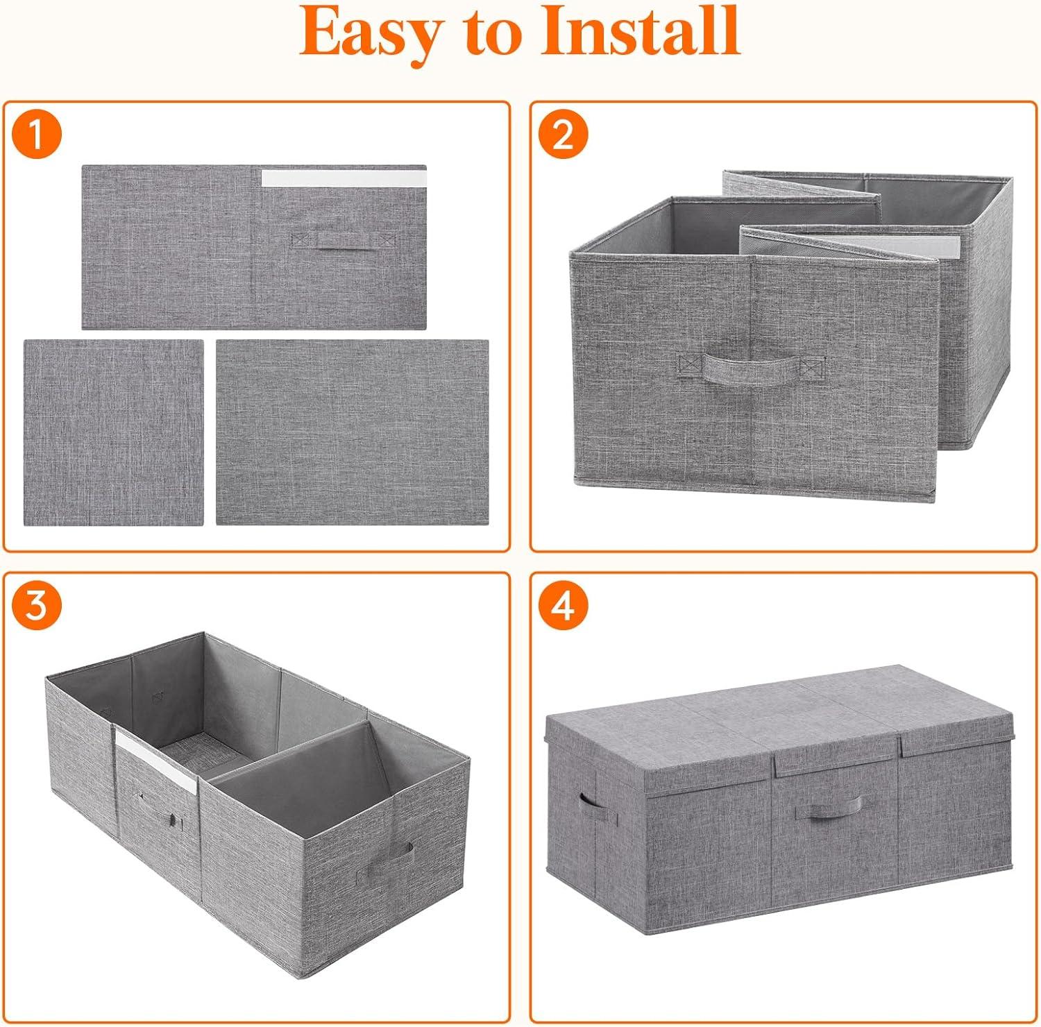 imageLifewit 80L Under Bed Storage Containers 98 Inch Tall Underbed Clothes Storage Organizer Bin with Sturdy Sidewalls Bottom 3 Lids Deep Storage Drawer for Clothes Shoes Blankets Pillows 2 Pack2