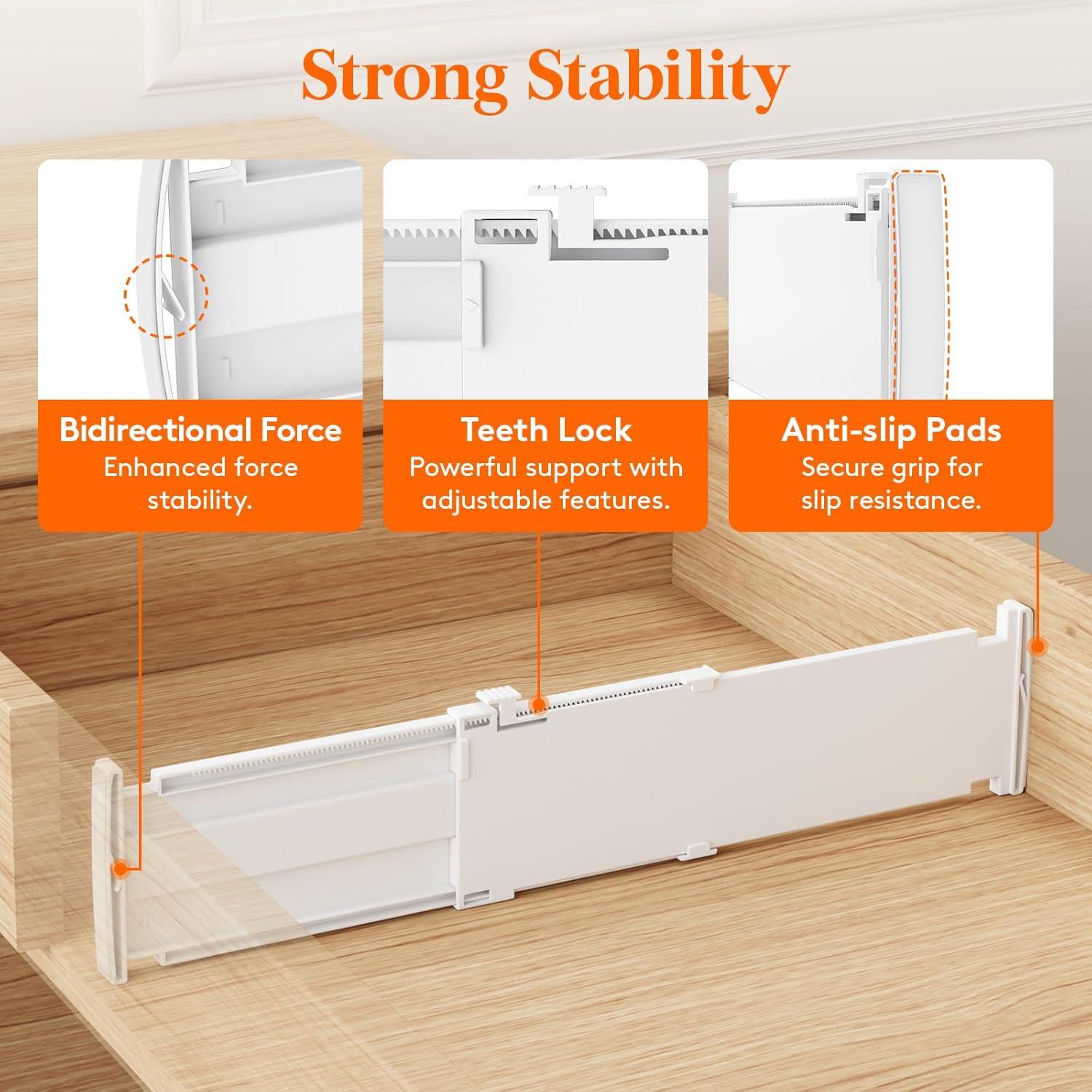 imageLifewit 9 Pack Drawer Dividers 4quot High 105165quot Dresser Drawer Divider Adjustable Drawer Organizers for Clothes Plastic Drawers Separators for Dresser Bedroom Bathroom Kitchen Office9