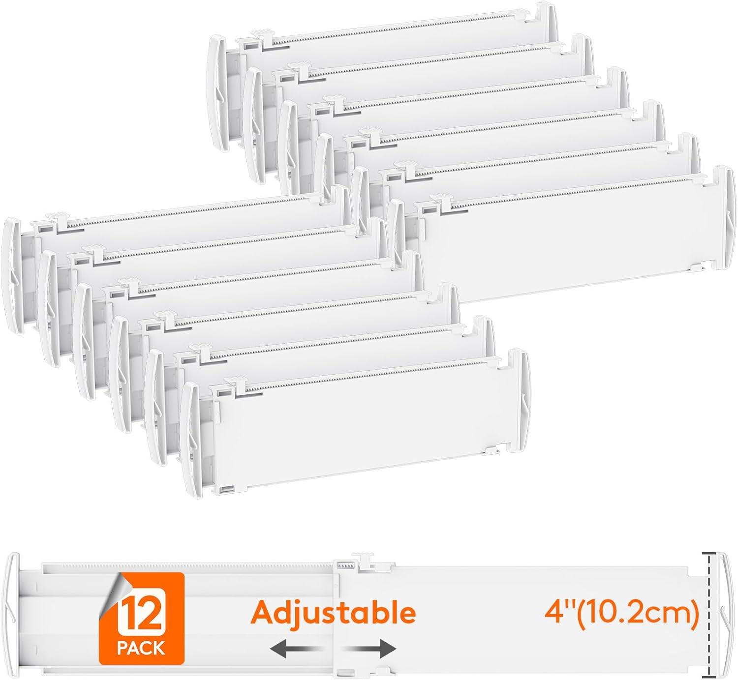 imageLifewit 9 Pack Drawer Dividers 4quot High 105165quot Dresser Drawer Divider Adjustable Drawer Organizers for Clothes Plastic Drawers Separators for Dresser Bedroom Bathroom Kitchen Office12