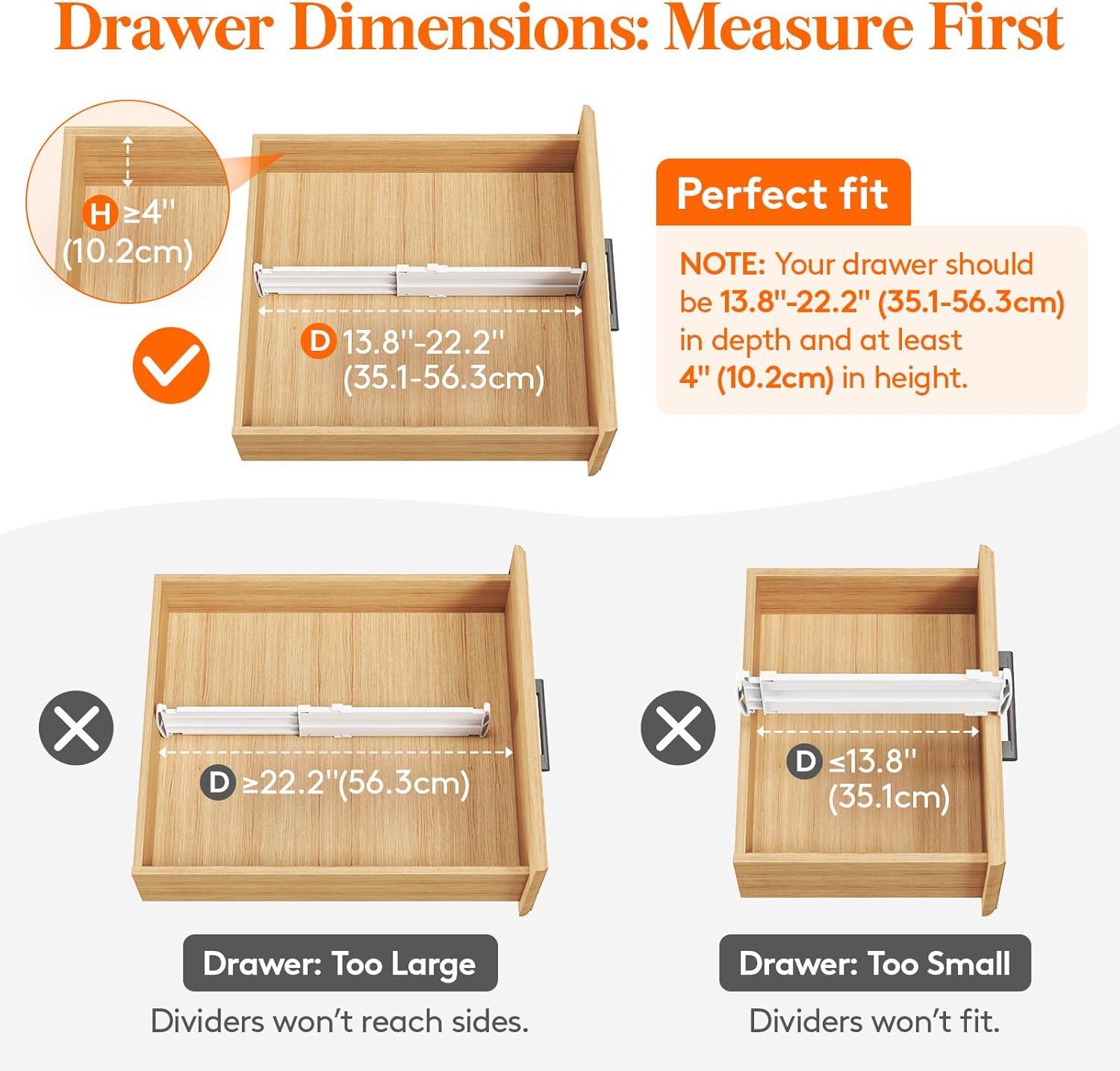 imageLifewit 9 Pack Drawer Dividers 4quot High 105165quot Dresser Drawer Divider Adjustable Drawer Organizers for Clothes Plastic Drawers Separators for Dresser Bedroom Bathroom Kitchen Office12