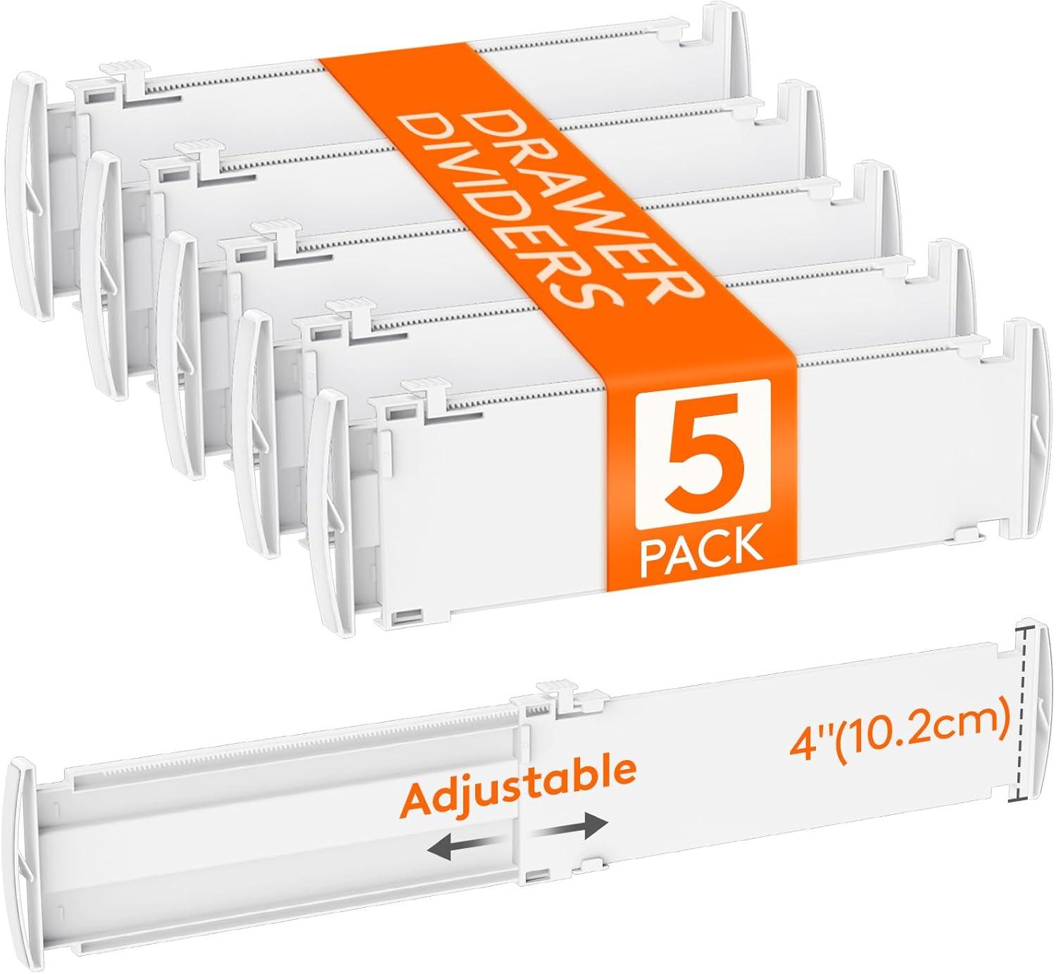 imageLifewit 9 Pack Drawer Dividers 4quot High 105165quot Dresser Drawer Divider Adjustable Drawer Organizers for Clothes Plastic Drawers Separators for Dresser Bedroom Bathroom Kitchen Office5