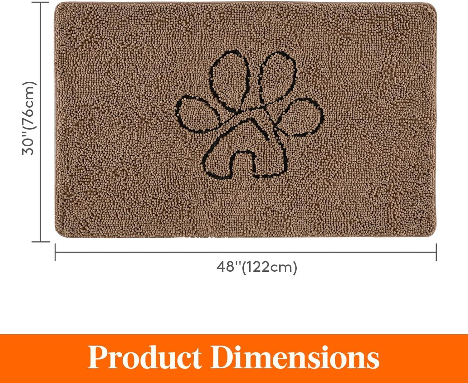 imageLifewit Chenille Indoor Doormat Traps Mud and Water Non Slip LowProfile Rug Doormats for Muddy Shoes and Dog Paws Machine Washable Doormat for Pet Entry Back Door Mud Room 24 36 in GreyBrown