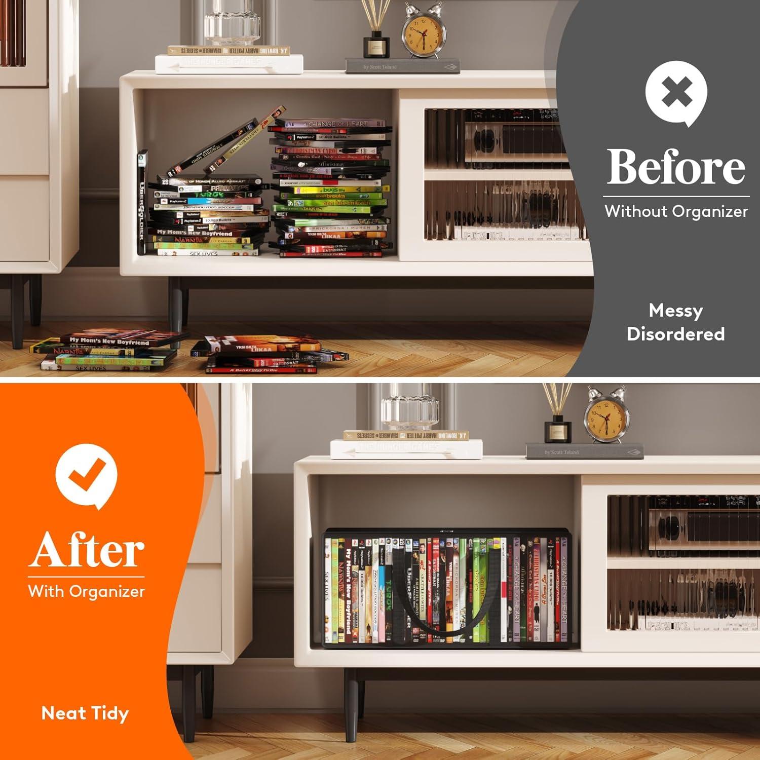 imageLifewit DVD Storage Bags 6 Pack Clear PVC Plastic DVD Organizer with Handles and Zipper Media Holder for Blu Ray Disc Movie Cases VHS Box Video Game Disks Albums Holds 240 Pcs DVDs 40 Each205L x 71W x 91H for DVD