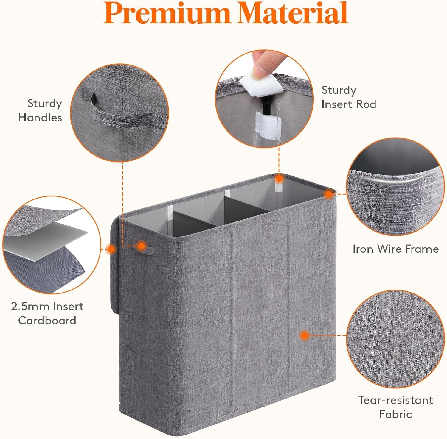 imageLifewit Double Laundry Hamper with Lid and Removable Laundry Bags Large Collapsible 2 Dividers Dirty Clothes Basket with Handles for Bedroom Laundry Room Closet Bathroom College 136L GrayDark Gray