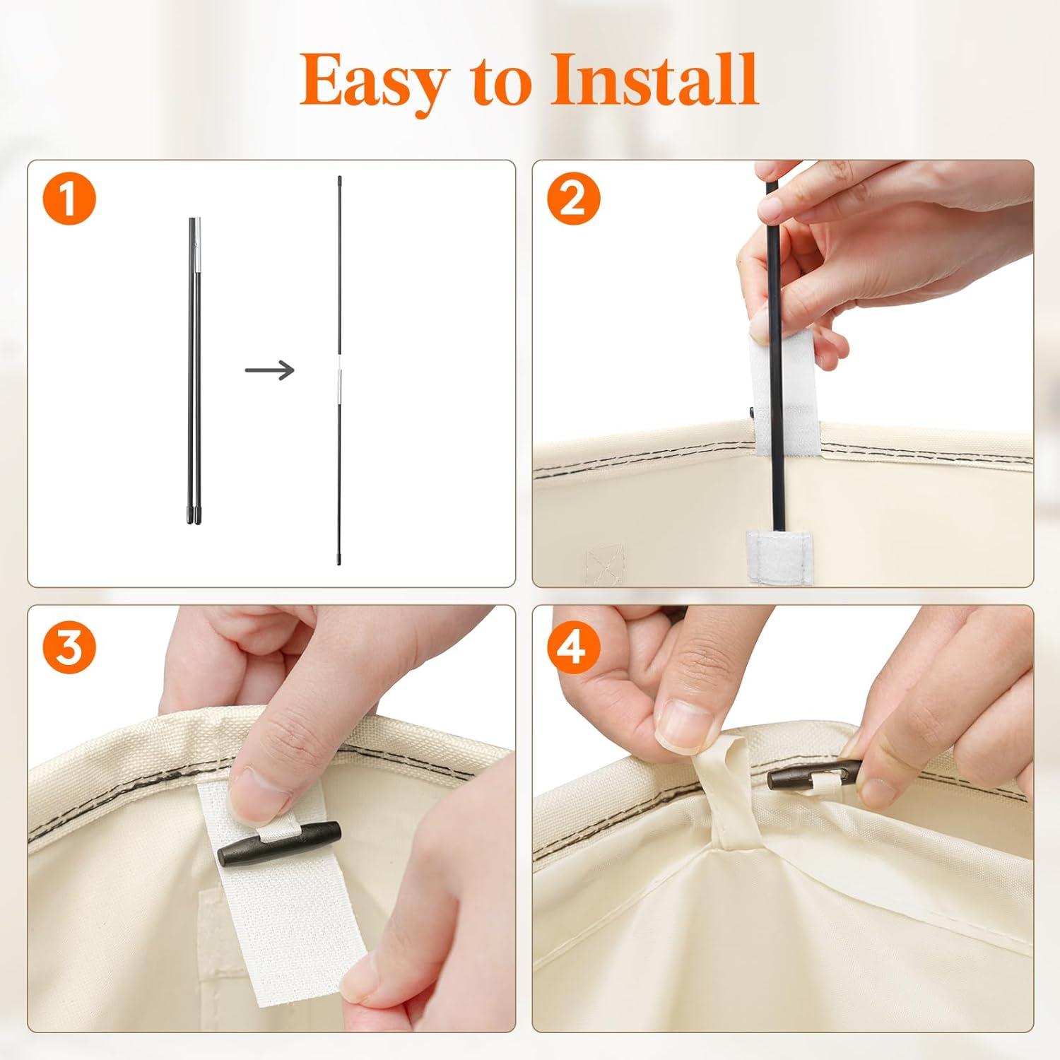 imageLifewit Double Laundry Hamper with Lid and Removable Laundry Bags Large Collapsible 2 Dividers Dirty Clothes Basket with Handles for Bedroom Laundry Room Closet Bathroom College 136L GrayWhiteblack