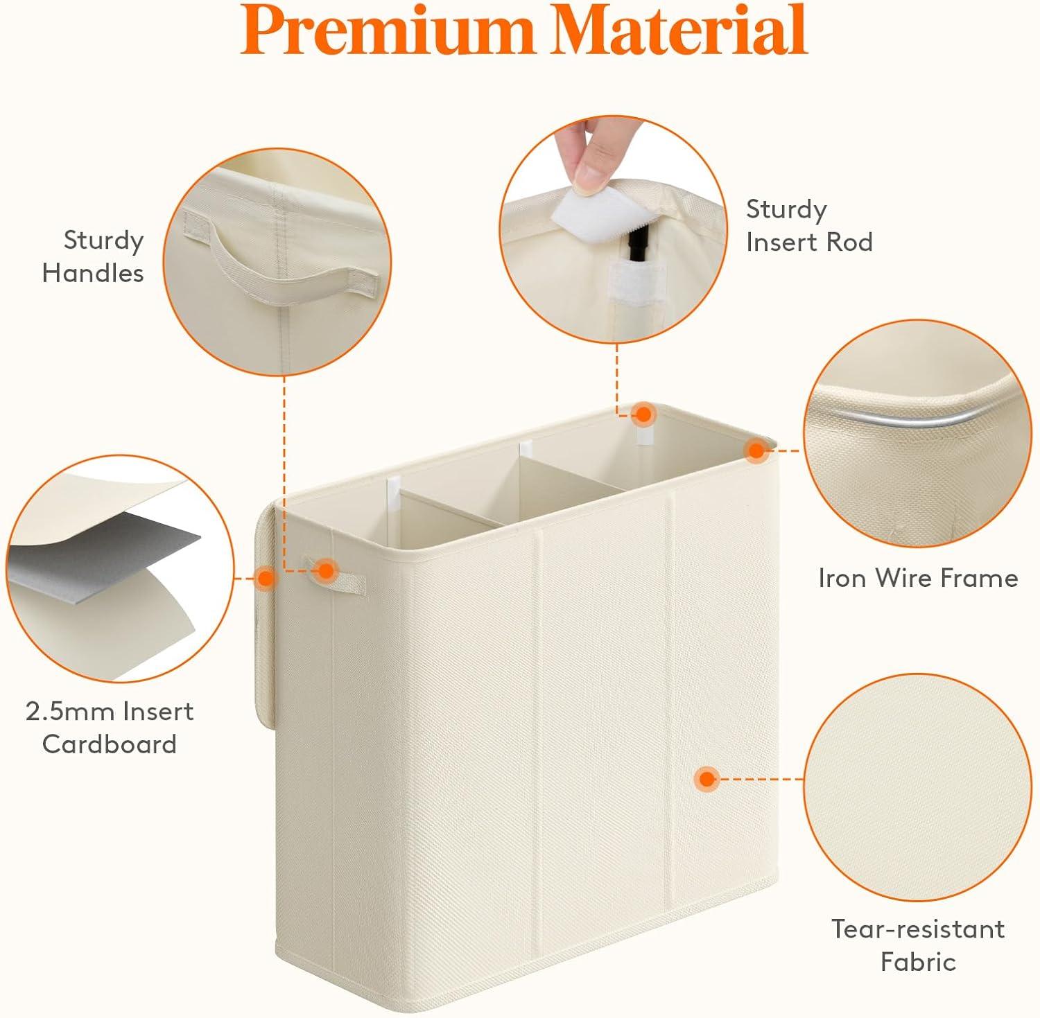 imageLifewit Double Laundry Hamper with Lid and Removable Laundry Bags Large Collapsible 2 Dividers Dirty Clothes Basket with Handles for Bedroom Laundry Room Closet Bathroom College 136L GrayLight Gray