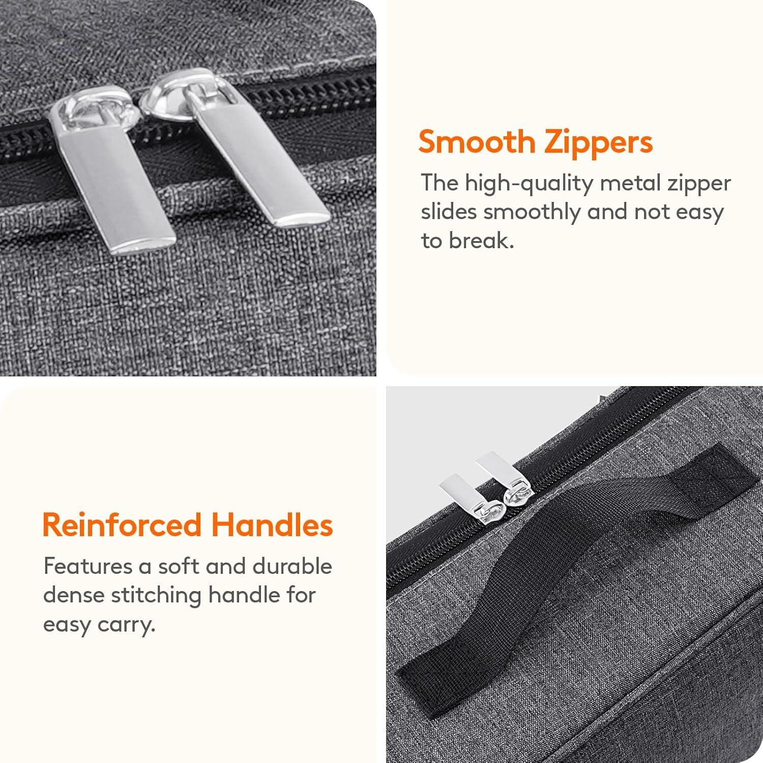 imageLifewit Freezable Lunch Box Insulated Reusable Lunch Bag with 2 Ice Packs Mini Cooler Snack Bag for Bento Box for Salad Sandwich Snacks fo Men Women for Work Black 5LDark Gray