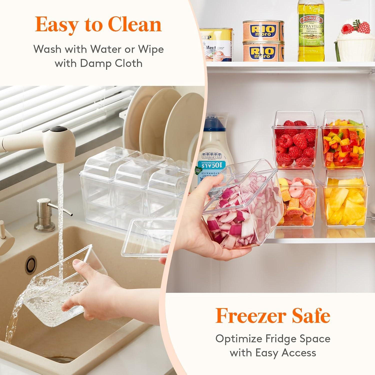 imageLifewit Ice Chilled Condiment Caddy with 5x 20oz25 cup Containers 153quot Condiment Server with Separate Lids Serving Tray Platter with Removable Dishes for Bar Fruit Salad Taco Party Garnish1