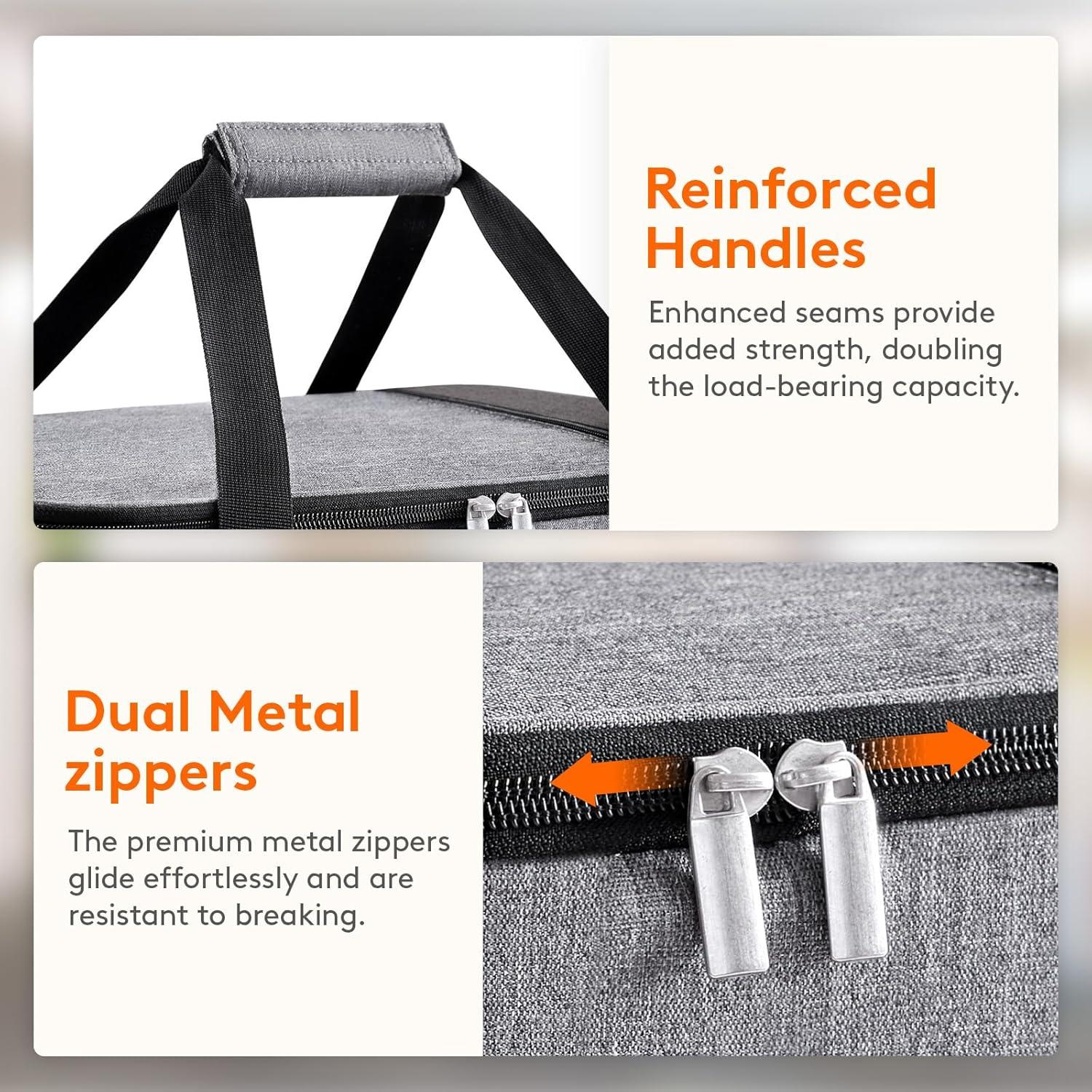 imageLifewit Insulated Casserole Carrier for Hot or Cold Food Casserole Dish Carrying Case Lasagna Holder for Potluck PartiesPicnicCookouts Fits 9quotx13quot Baking Dish GreyGrey