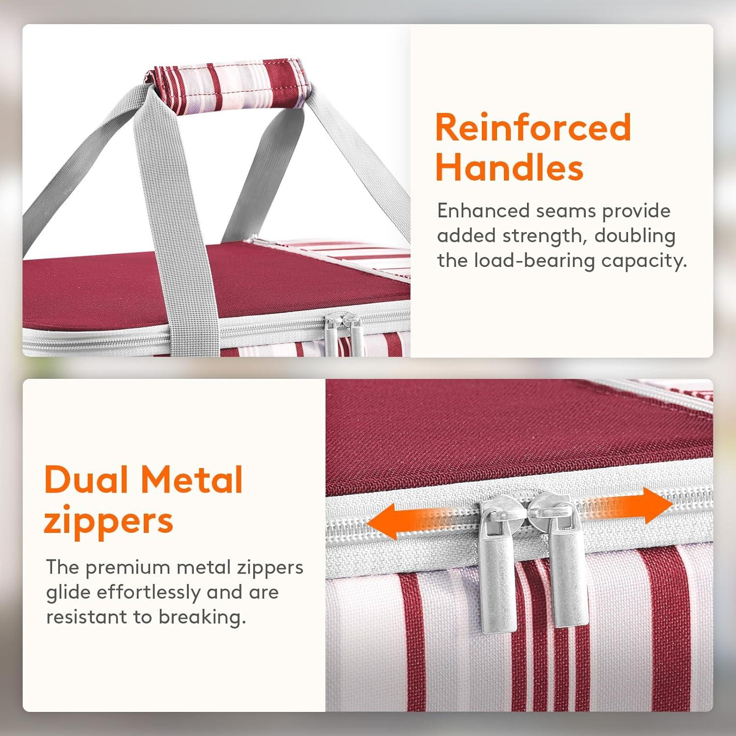 imageLifewit Insulated Casserole Carrier for Hot or Cold Food Casserole Dish Carrying Case Lasagna Holder for Potluck PartiesPicnicCookouts Fits 9quotx13quot Baking Dish GreyRed