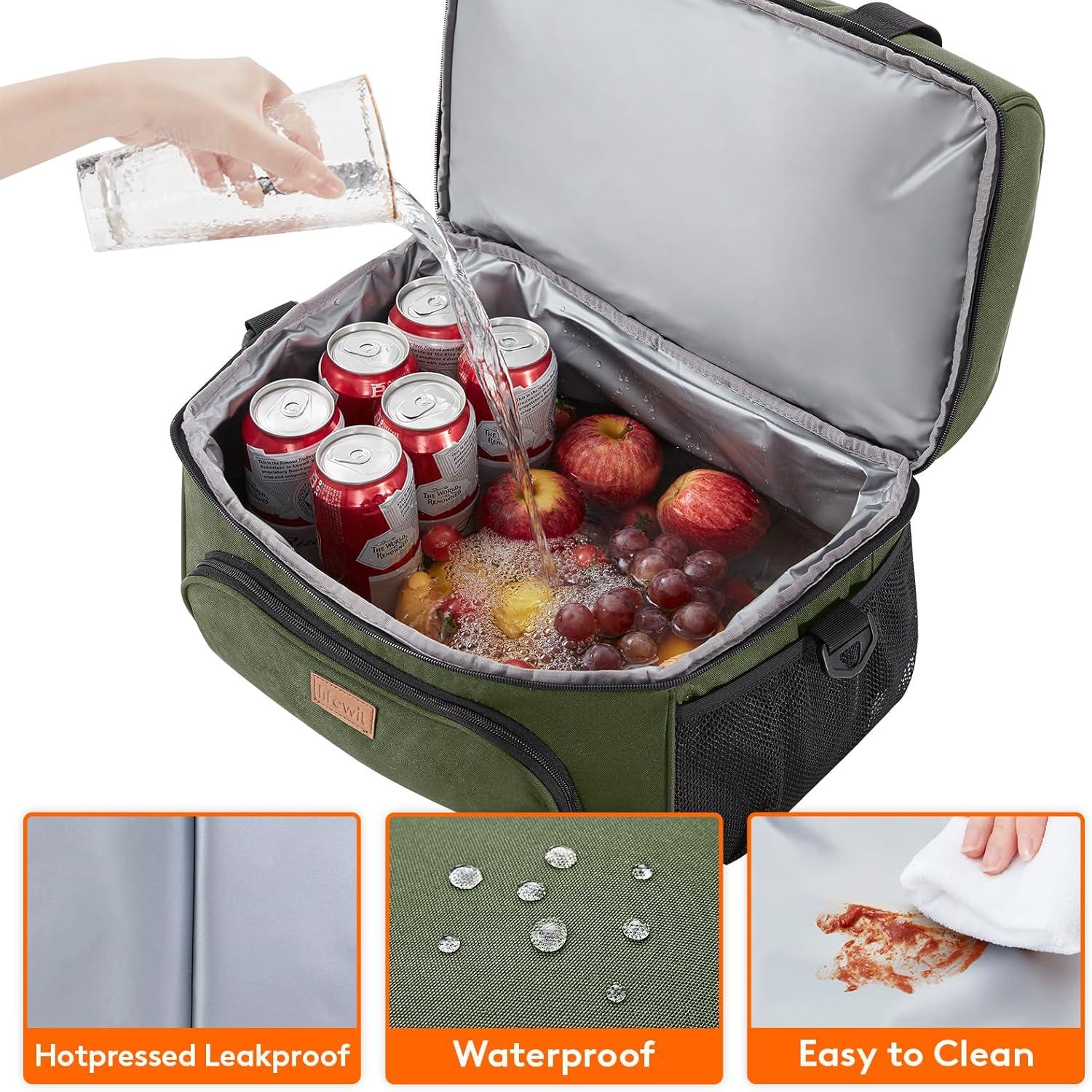 imageLifewit Insulated Cooler Bag 3248 Can Large Leakproof Beach Cooler Lightweight Portable Double Layer SoftSided Travel Ice Chest for Camping Kayaking Road Trips Grocery ShoppingGreen