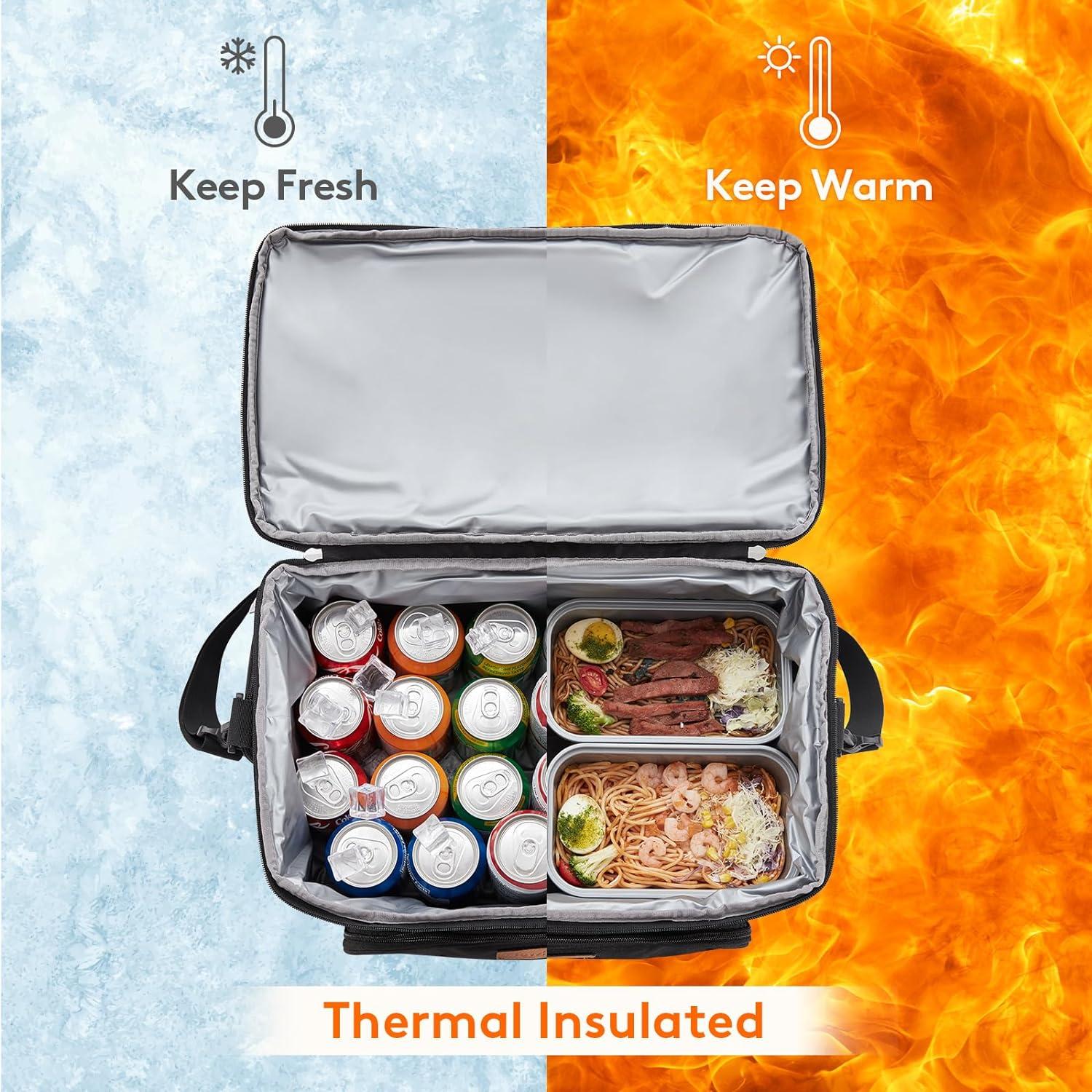 imageLifewit Insulated Cooler Bag 3248 Can Large Leakproof Beach Cooler Lightweight Portable Double Layer SoftSided Travel Ice Chest for Camping Kayaking Road Trips Grocery ShoppingBlack