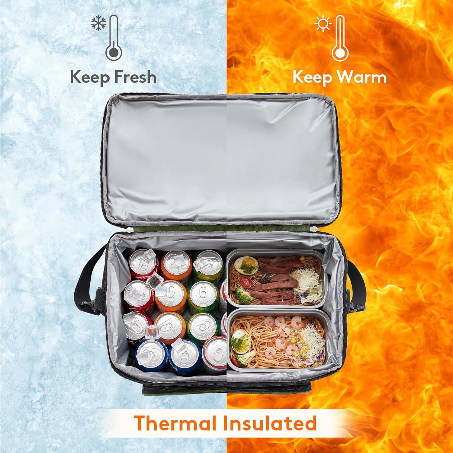 imageLifewit Insulated Cooler Bag 3248 Can Large Leakproof Beach Cooler Lightweight Portable Double Layer SoftSided Travel Ice Chest for Camping Kayaking Road Trips Grocery ShoppingGreen