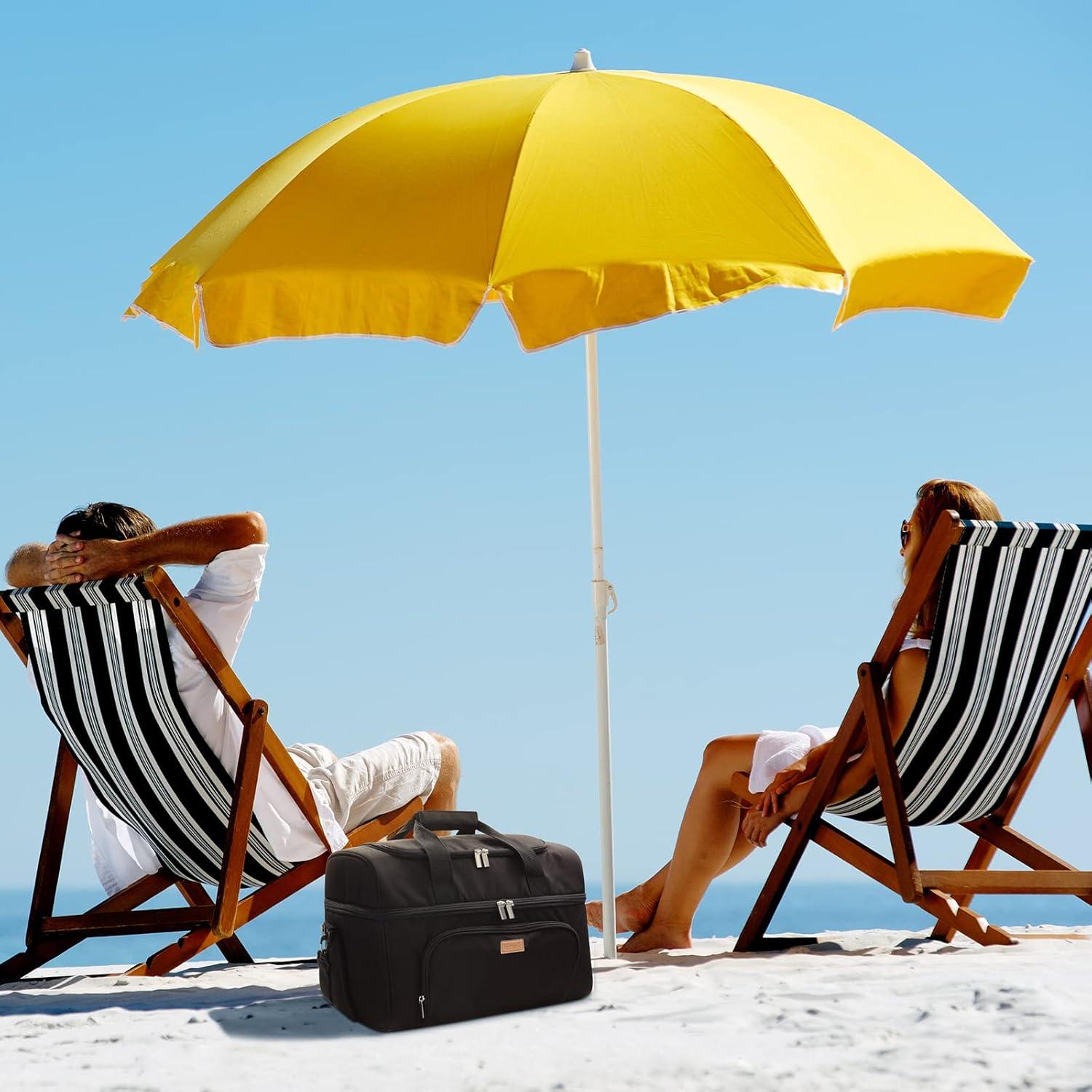 imageLifewit Insulated Cooler Bag 3248 Can Large Leakproof Beach Cooler Lightweight Portable Double Layer SoftSided Travel Ice Chest for Camping Kayaking Road Trips Grocery ShoppingBlack