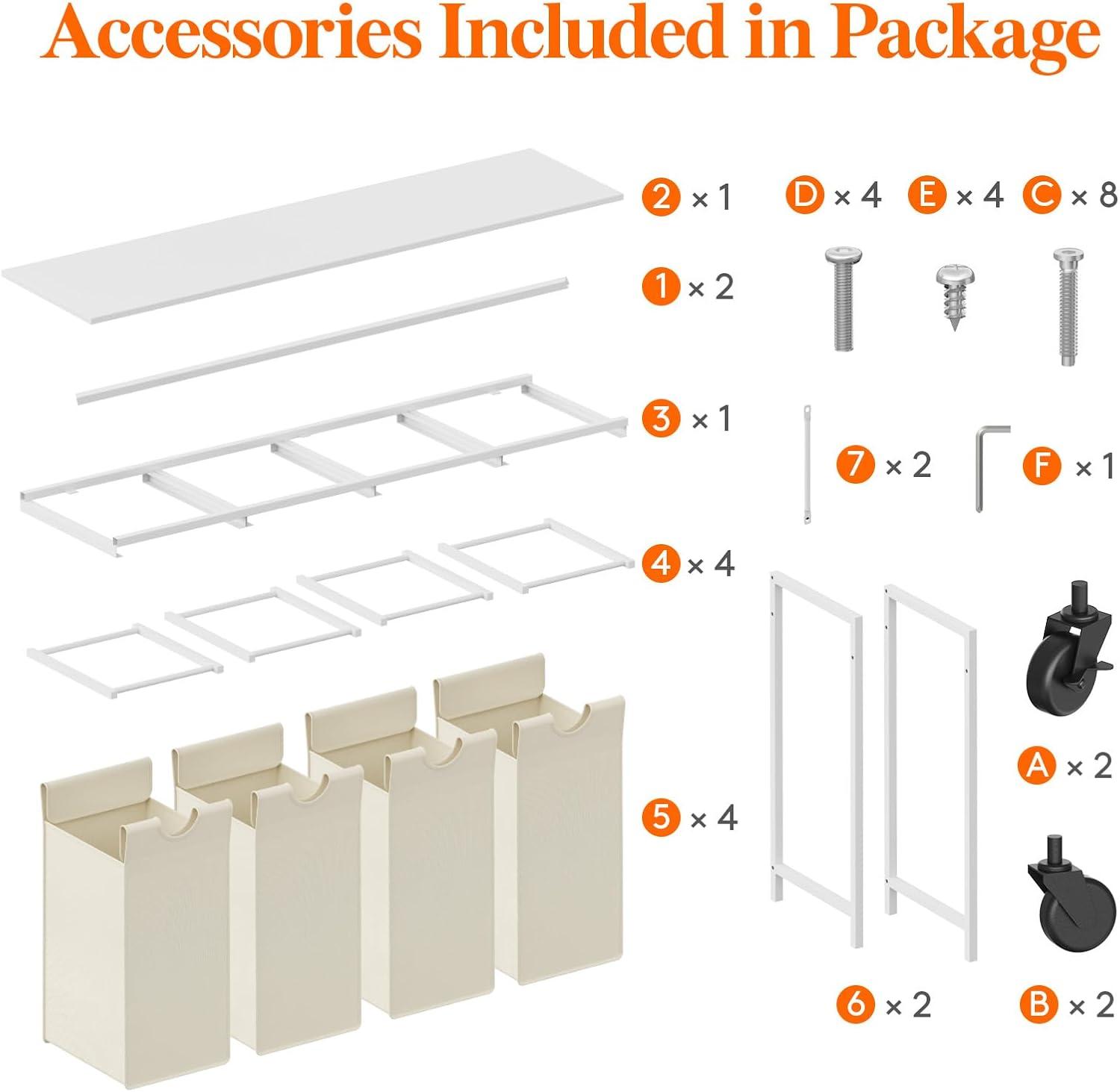 imageLifewit Laundry Hamper 4 Section 168L Pull out Laundry Clothes Basket Organizer with Large Top Shelf and 4 Removable Bags and Handles Laundry Sorter for Laundry Room Bedroom Bathroom BlackWhite