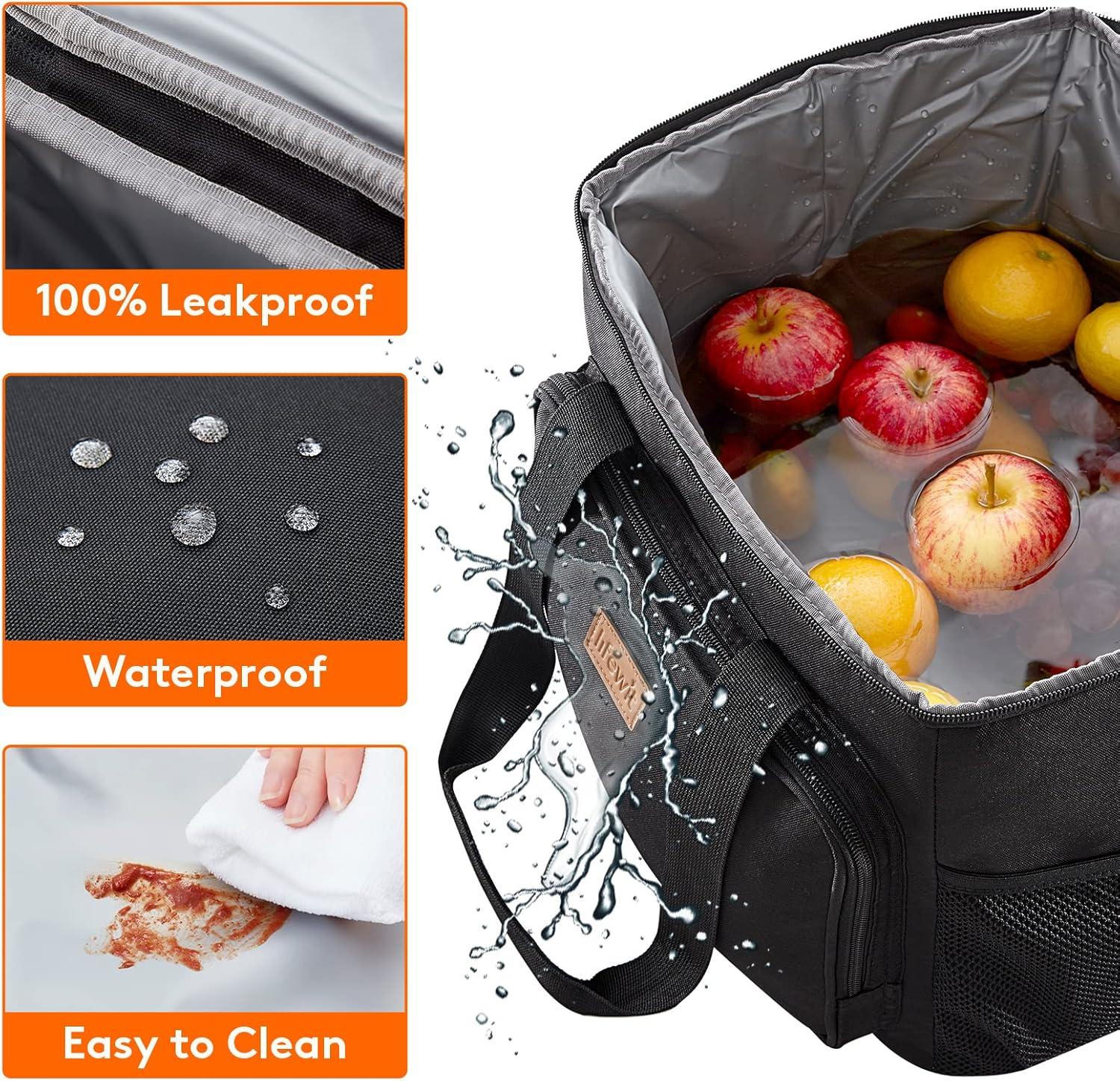 imageLifewit Medium Lunch Bag Insulated Lunch Box Soft Cooler Cooling Tote for Adult Men Women Dark Gray 12Can 9LBlack