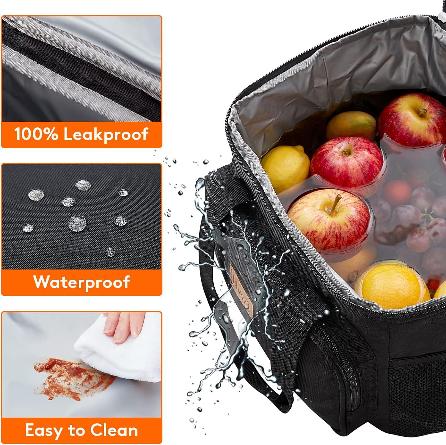 imageLifewit Medium Lunch Bag Insulated Lunch Box Soft Cooler Cooling Tote for Adult Men Women Dark Gray 12Can 9LBlack
