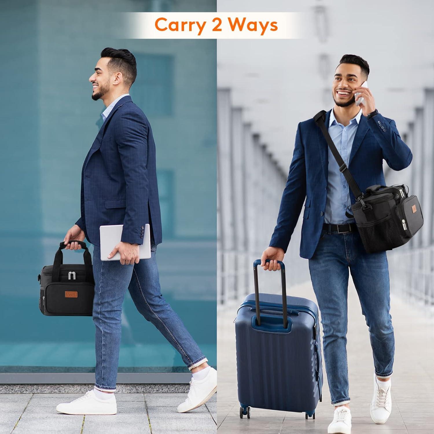 imageLifewit Medium Lunch Bag Insulated Lunch Box Soft Cooler Cooling Tote for Adult Men Women Dark Gray 12Can 9LBlack