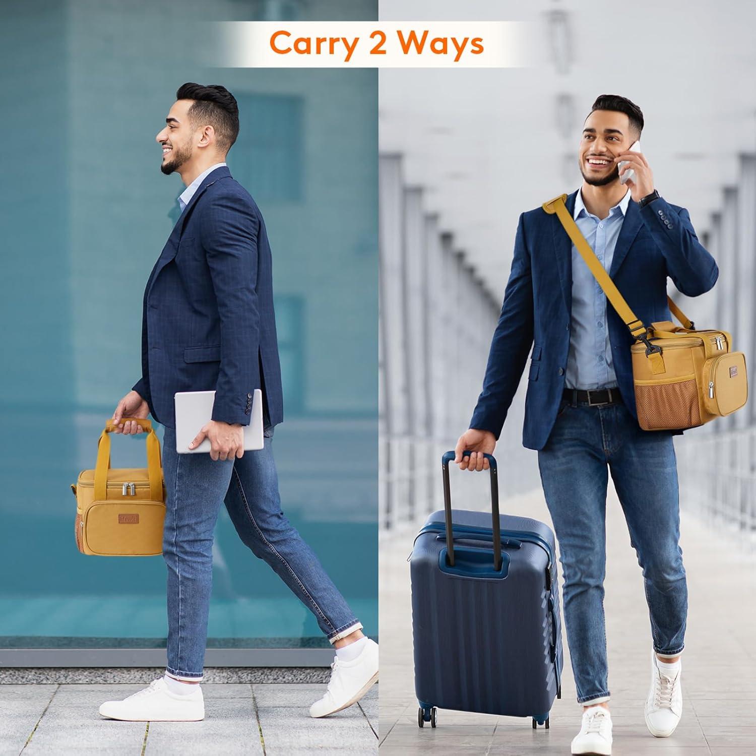 imageLifewit Medium Lunch Bag Insulated Lunch Box Soft Cooler Cooling Tote for Adult Men Women Dark Gray 12Can 9LBrown