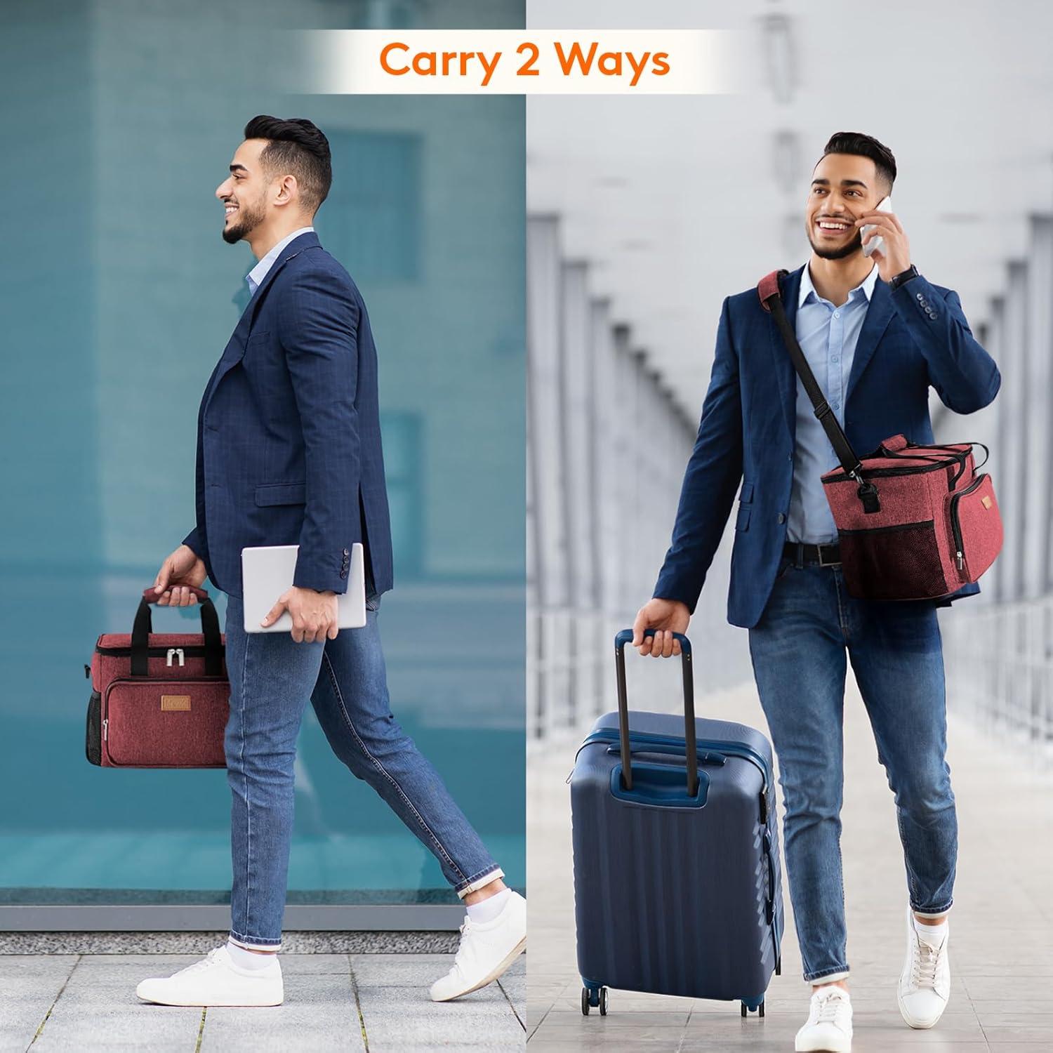 imageLifewit Medium Lunch Bag Insulated Lunch Box Soft Cooler Cooling Tote for Adult Men Women Dark Gray 12Can 9LBurgundy