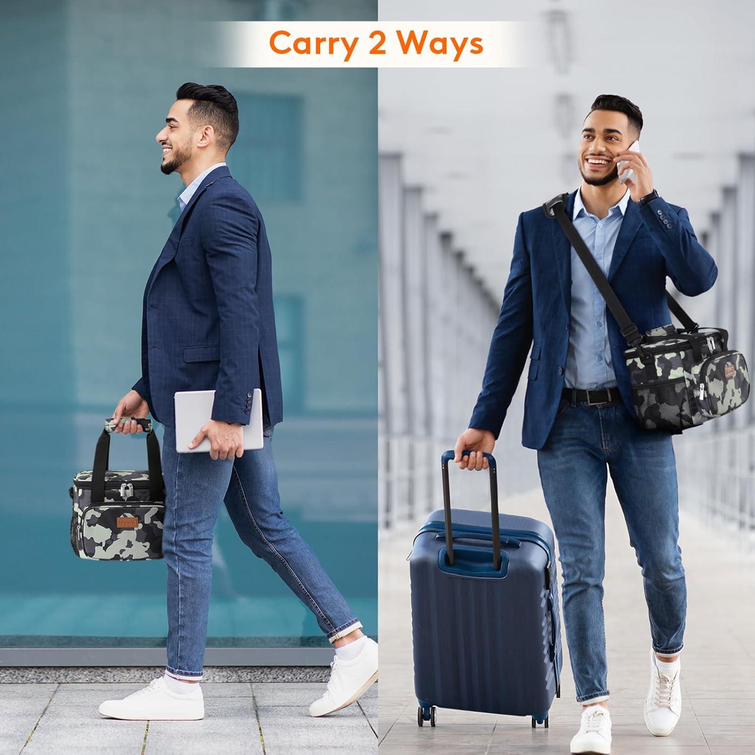 imageLifewit Medium Lunch Bag Insulated Lunch Box Soft Cooler Cooling Tote for Adult Men Women Dark Gray 12Can 9LCamouflage