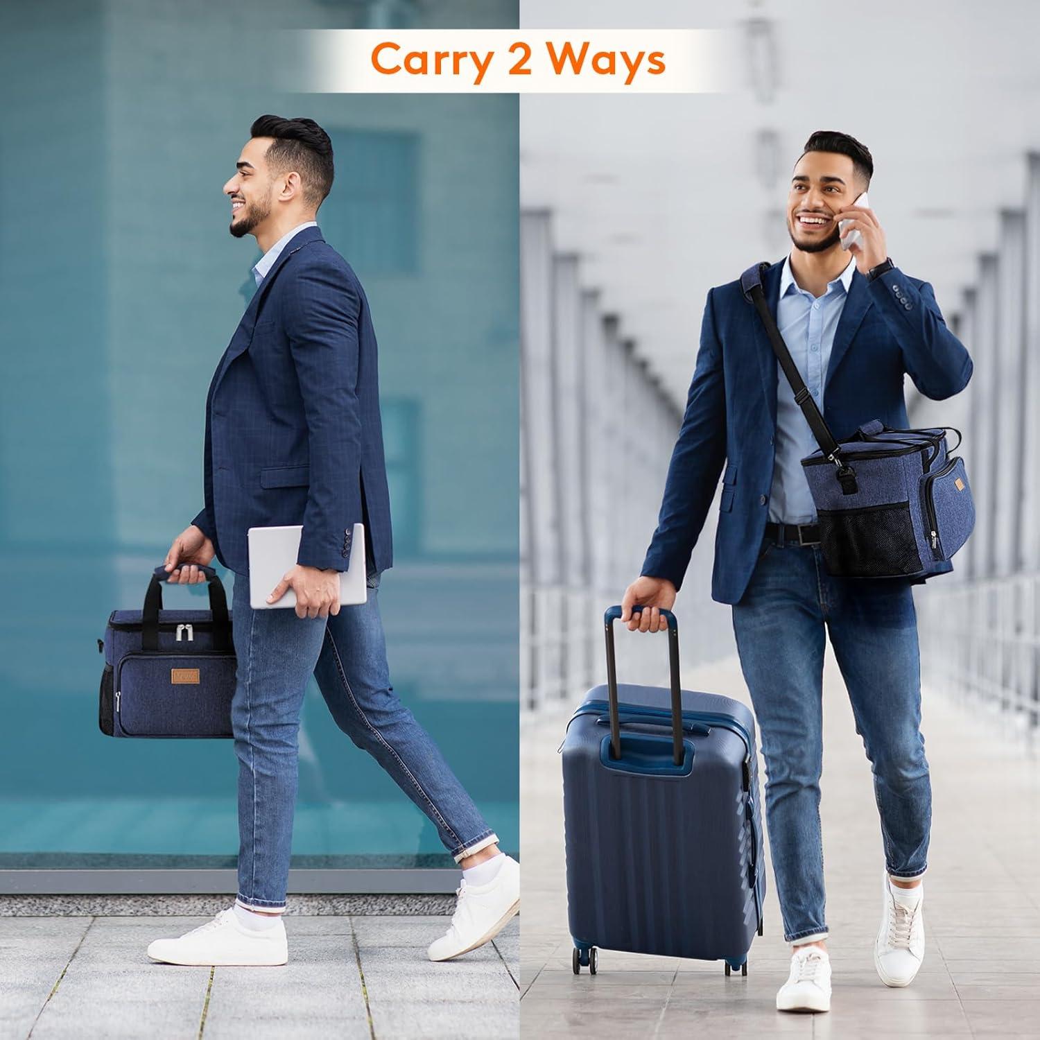 imageLifewit Medium Lunch Bag Insulated Lunch Box Soft Cooler Cooling Tote for Adult Men Women Dark Gray 12Can 9LDark Blue