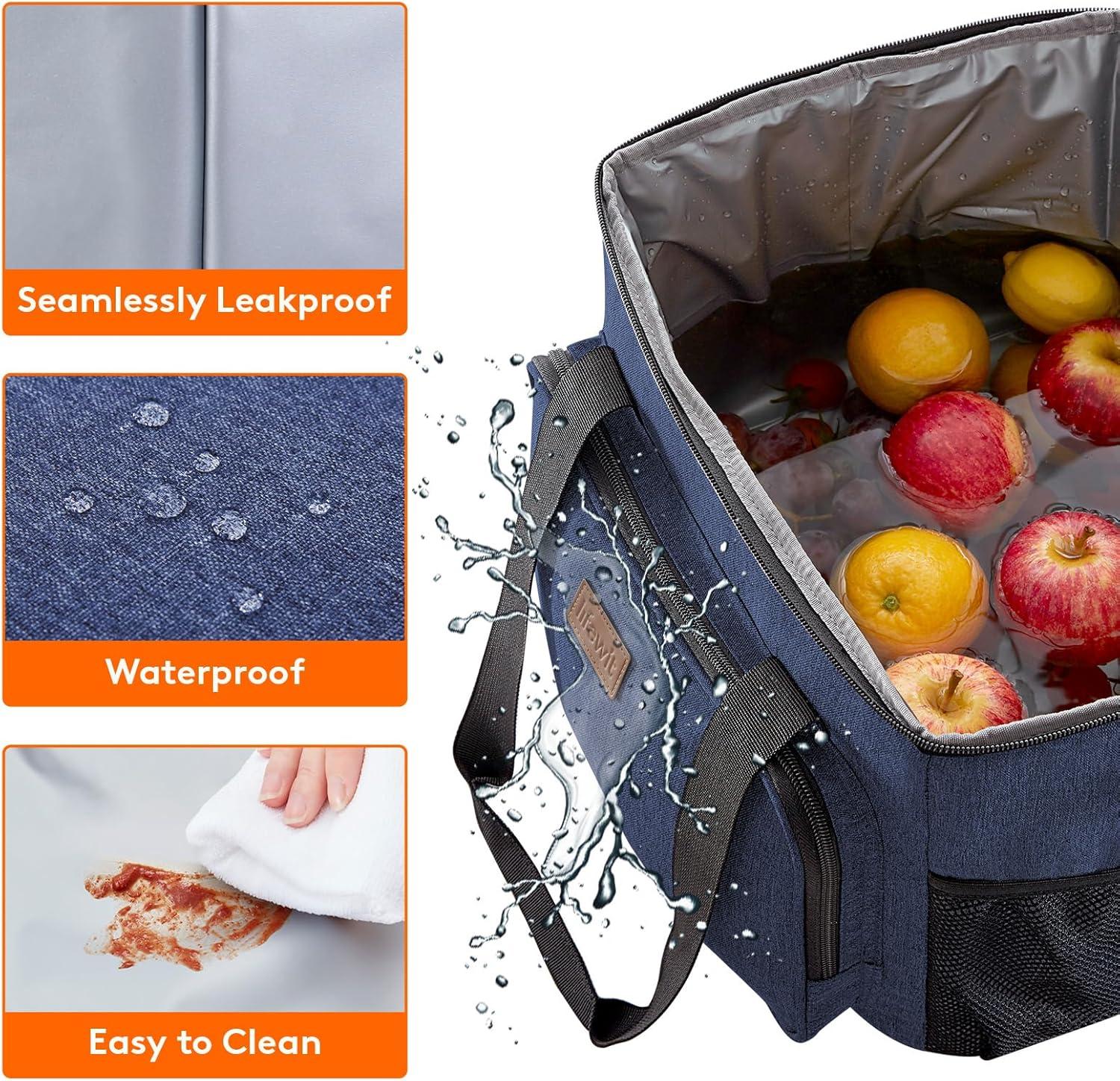 imageLifewit Medium Lunch Bag Insulated Lunch Box Soft Cooler Cooling Tote for Adult Men Women Dark Gray 12Can 9LDark Blue