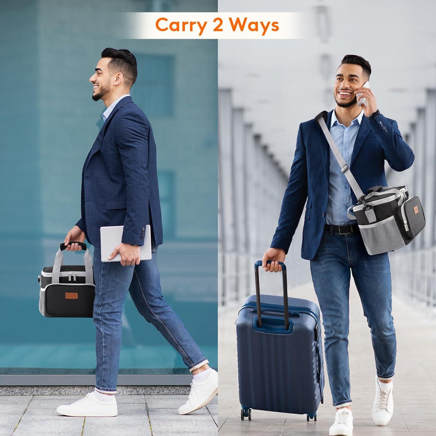 imageLifewit Medium Lunch Bag Insulated Lunch Box Soft Cooler Cooling Tote for Adult Men Women Dark Gray 12Can 9LGray Black